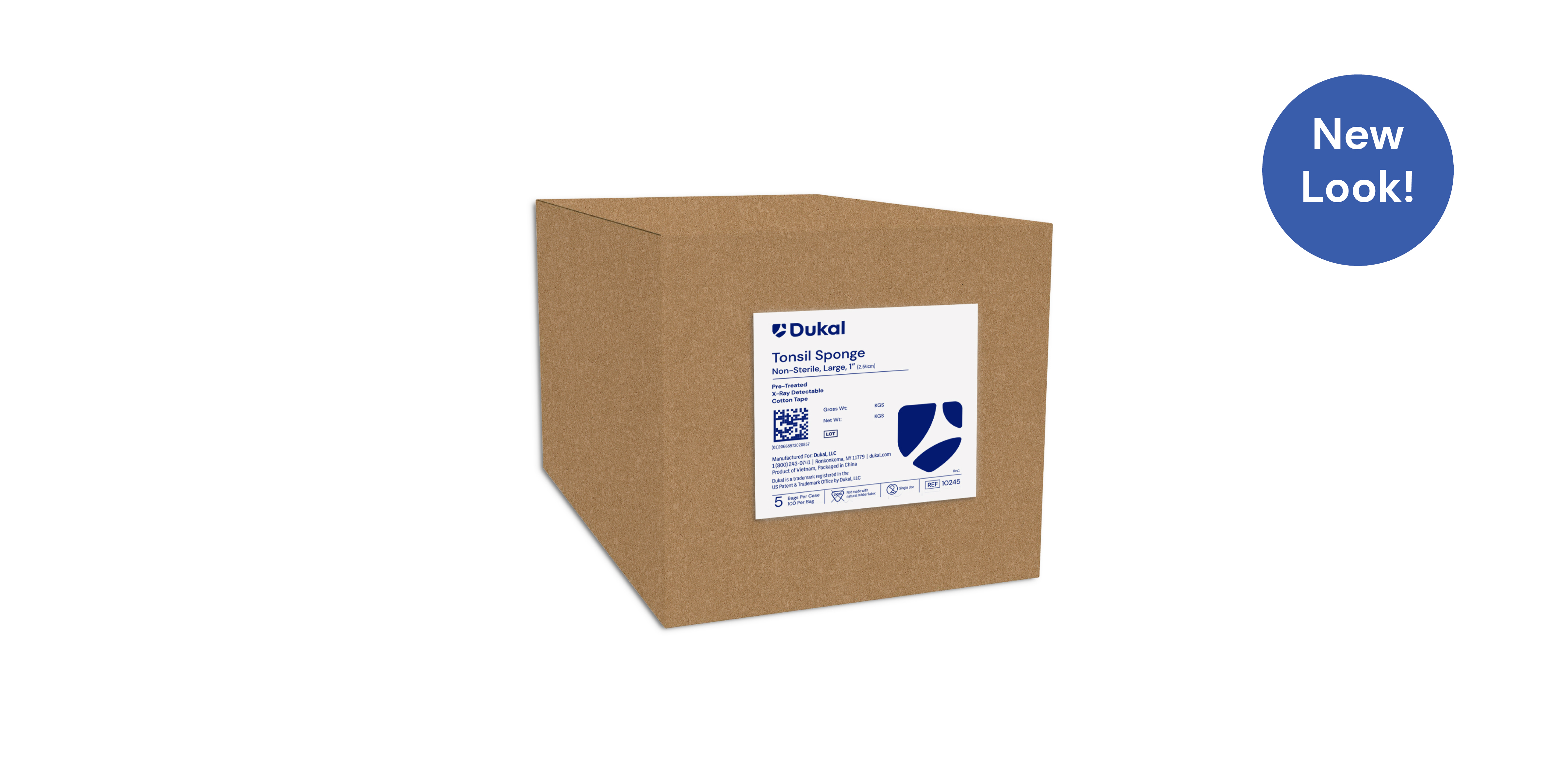 X-Ray Detectable Tonsil Sponges, Large, 1