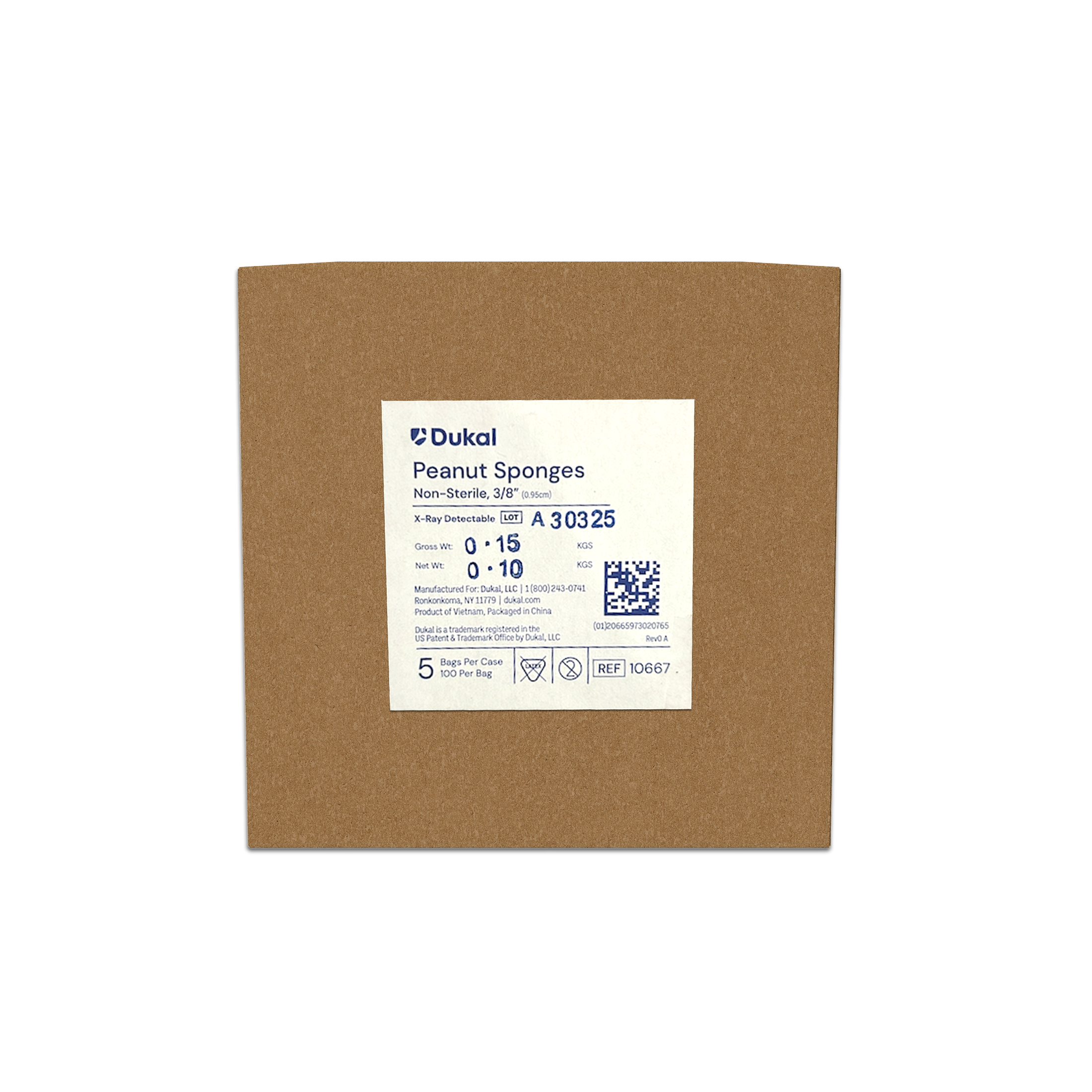 X-Ray Detectable Peanut Sponges, 3/8
