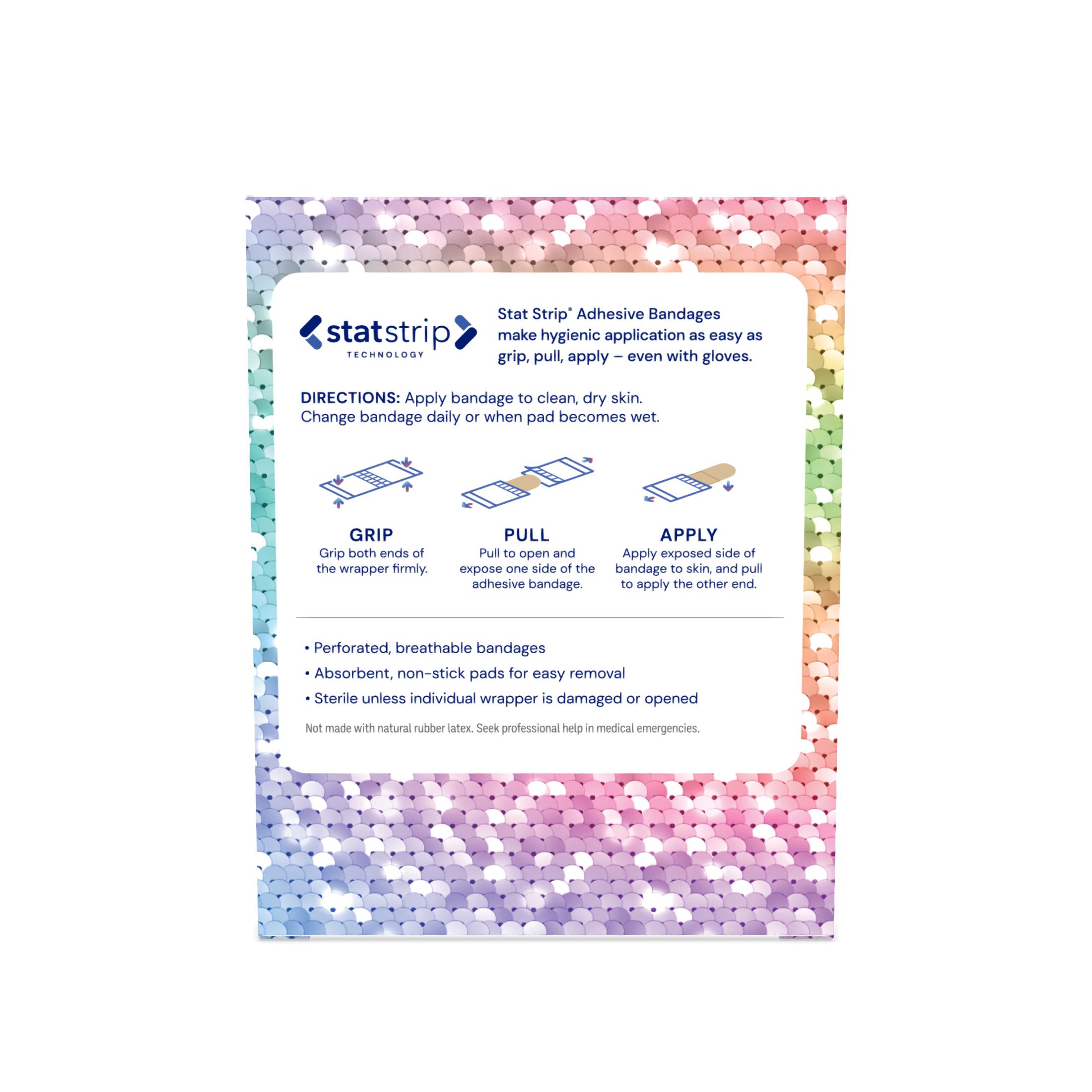 Sterile Design Series Glitter Adhesive Bandages with Stat Strip®, 3/4