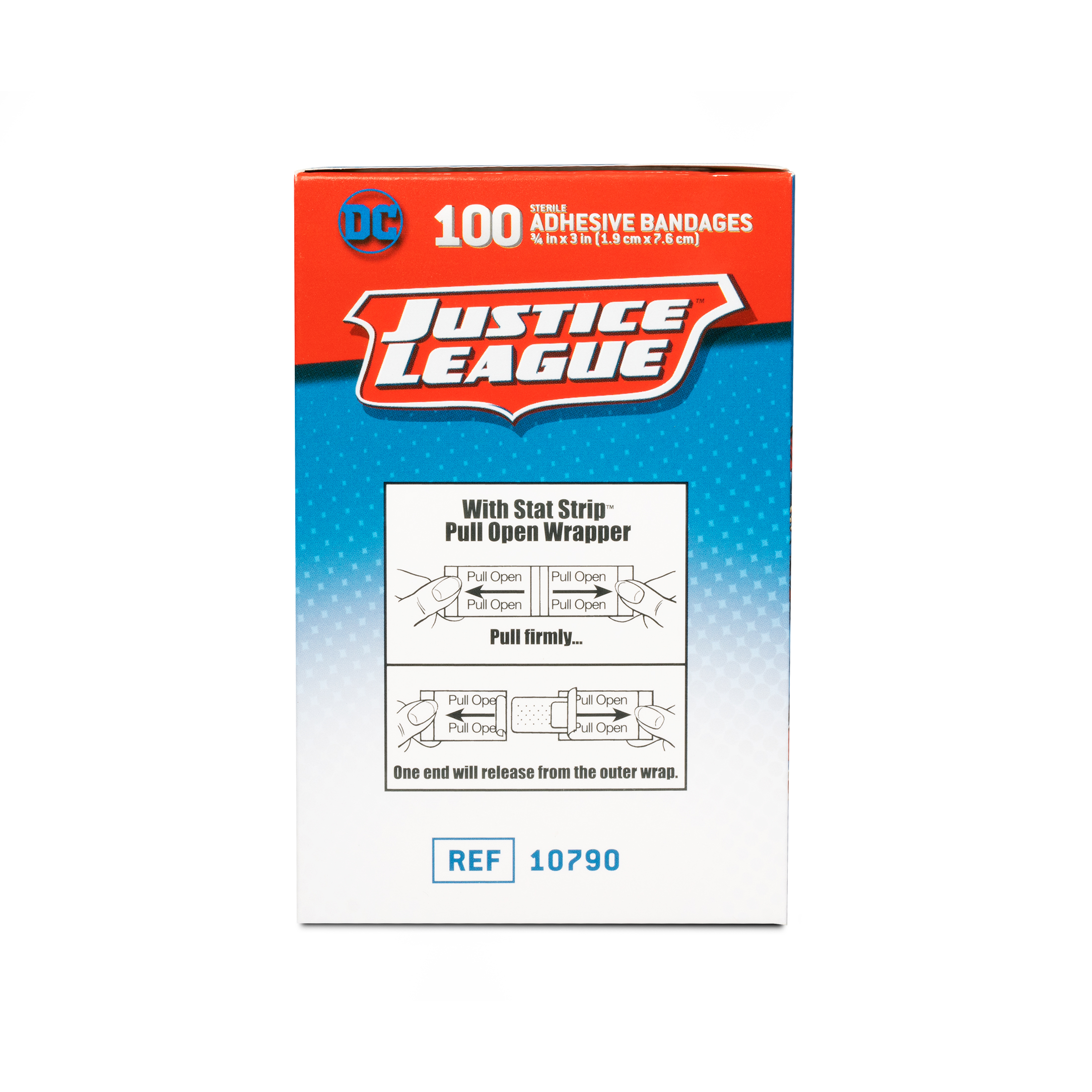 Sterile Justice League™ Superman, Wonder Woman, The Flash Adhesive Bandages with Stat Strip®, 3/4