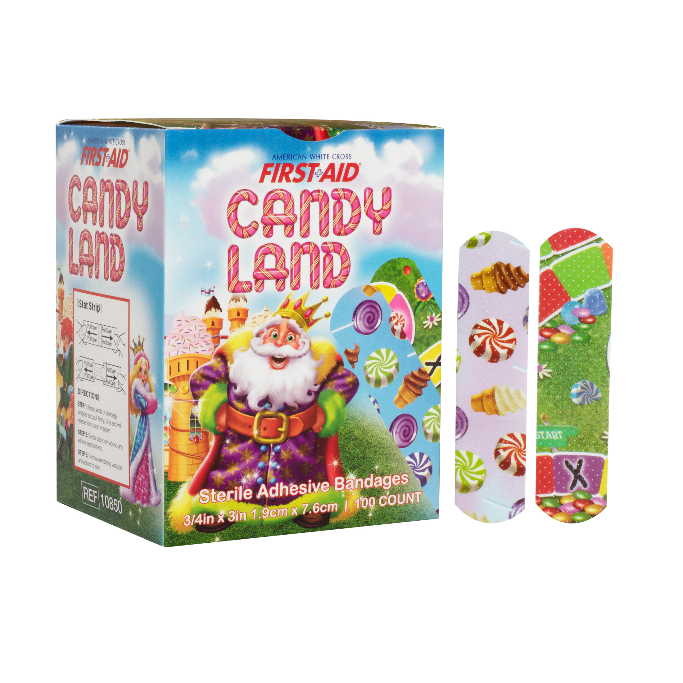 Sterile Candy Land™ Adhesive Bandages with Stat Strip®, 3/4