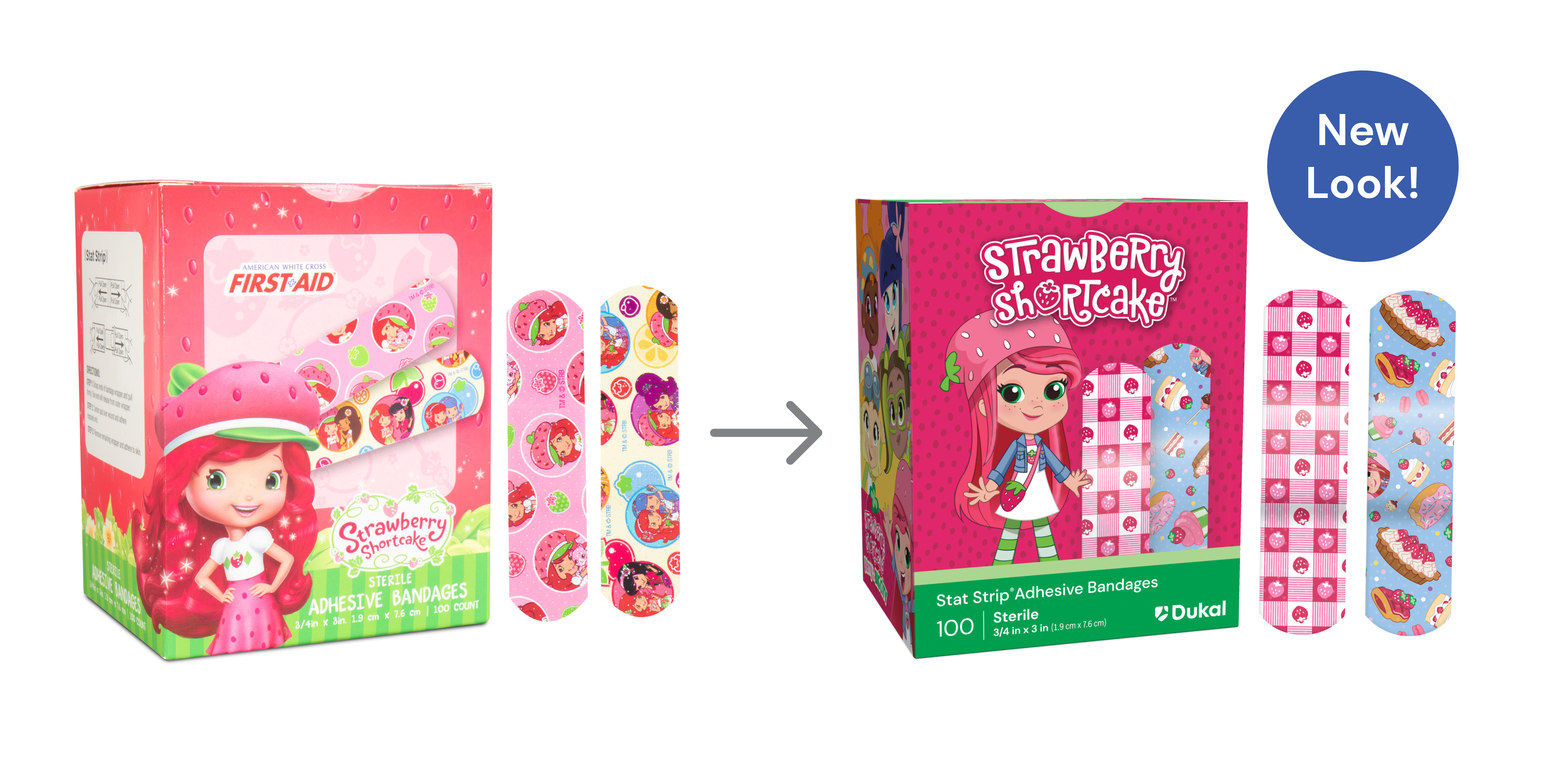 Sterile Strawberry Shortcake™ Adhesive Bandages with Stat Strip®, 3/4