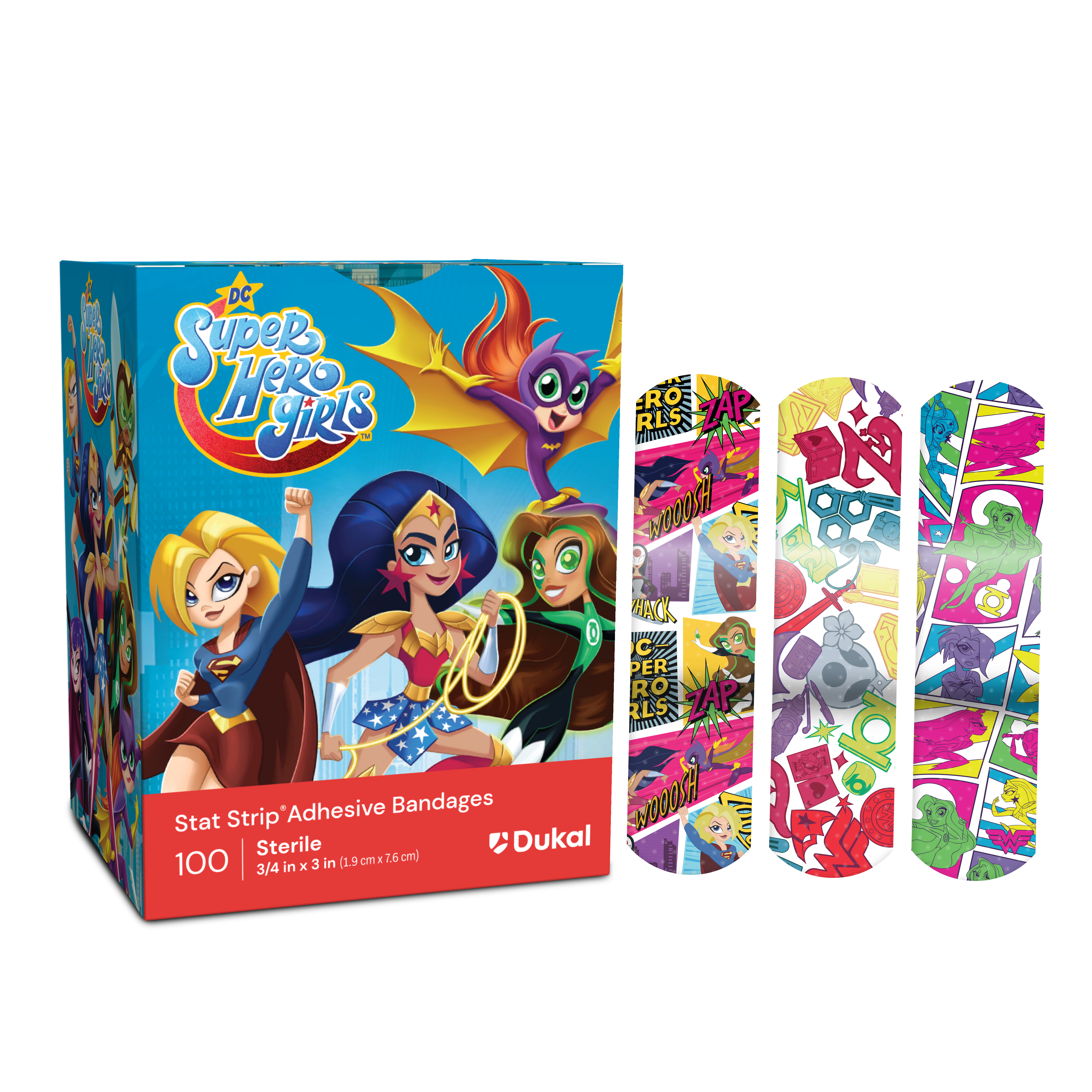 Sterile DC Super Hero Girls™ Adhesive Bandages with Stat Strip®, 3/4