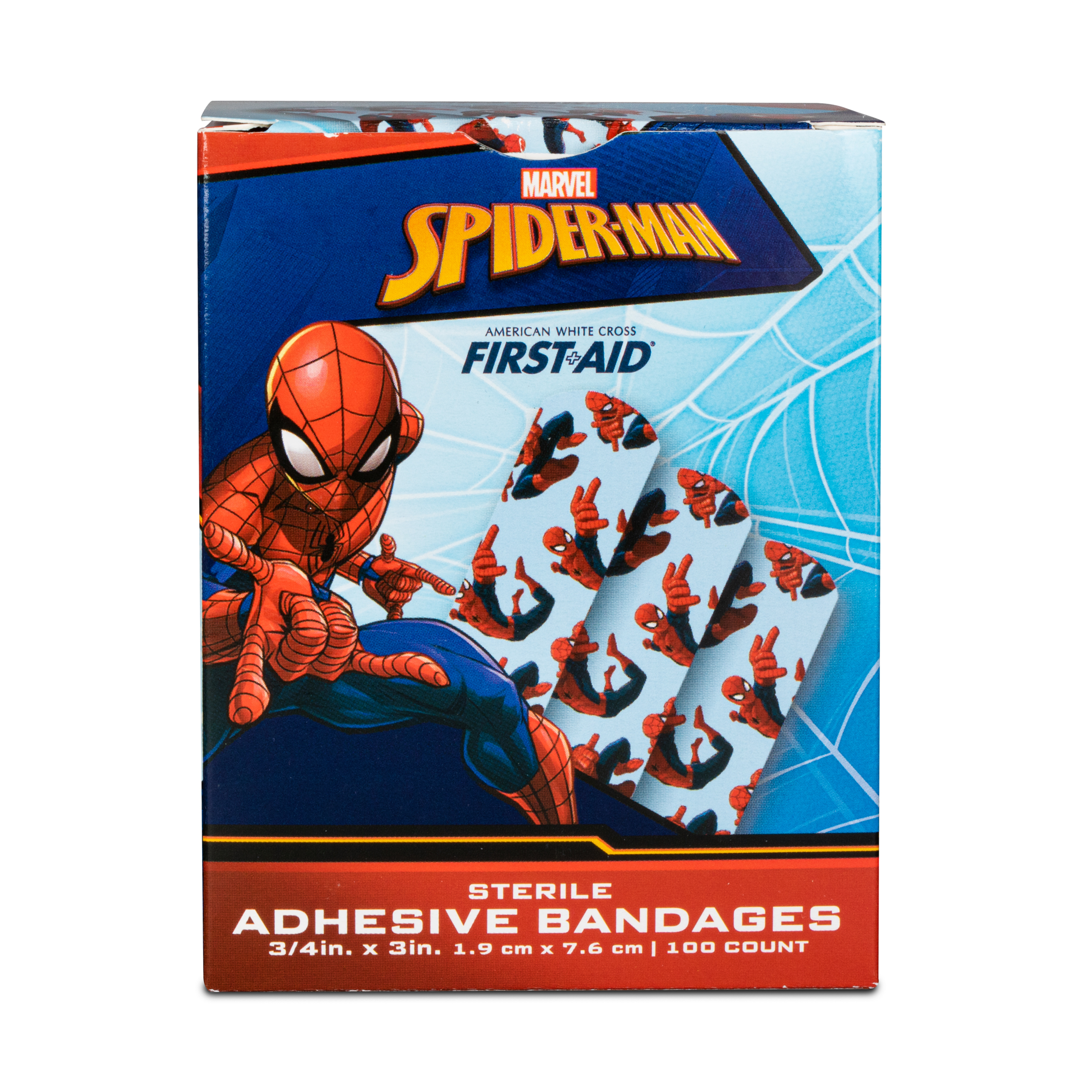 Sterile Spiderman™ Adhesive Bandages with Stat Strip®, 3/4