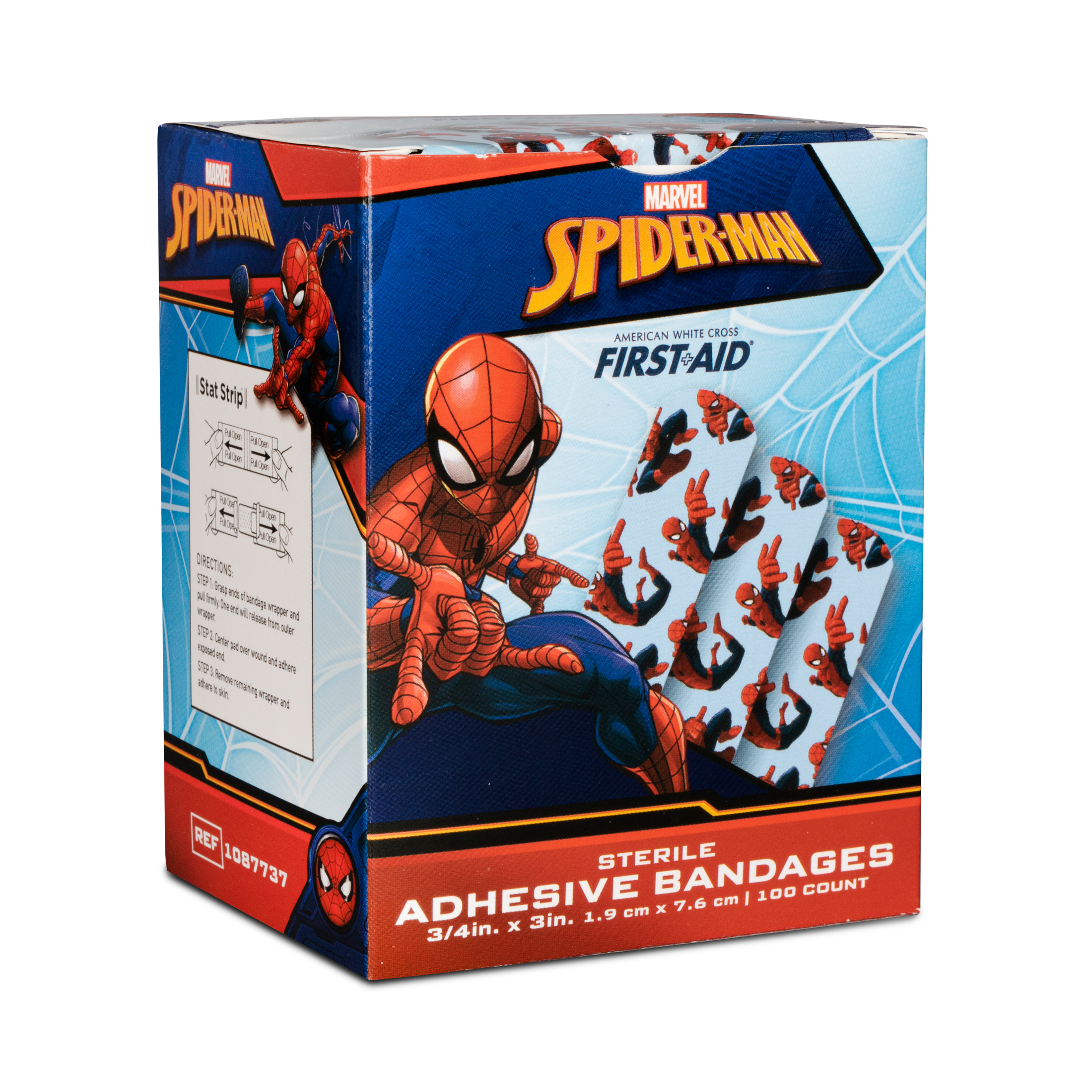 Sterile Spiderman™ Adhesive Bandages with Stat Strip®, 3/4