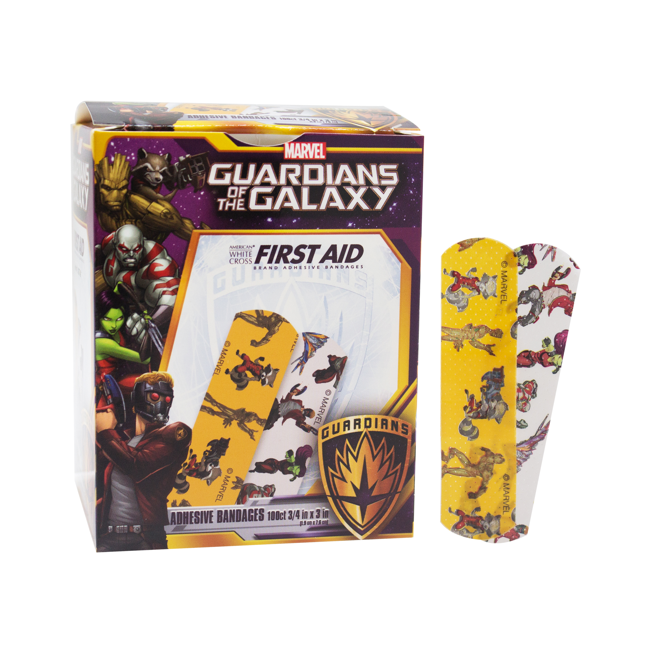 Sterile Guardians of the Galaxy™ Adhesive Bandages with Stat Strip®, 3/4