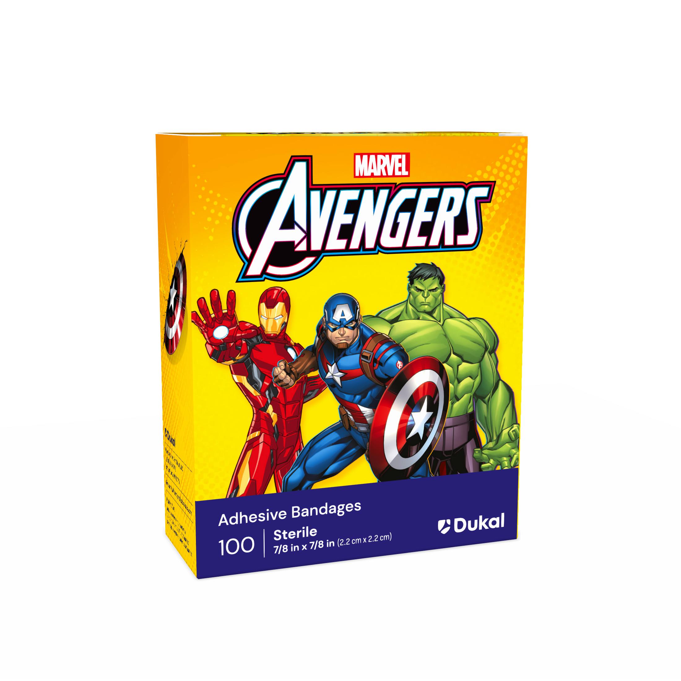 Sterile Avengers Captain America, Iron Man, Hulk Spot Adhesive Bandages, 7/8