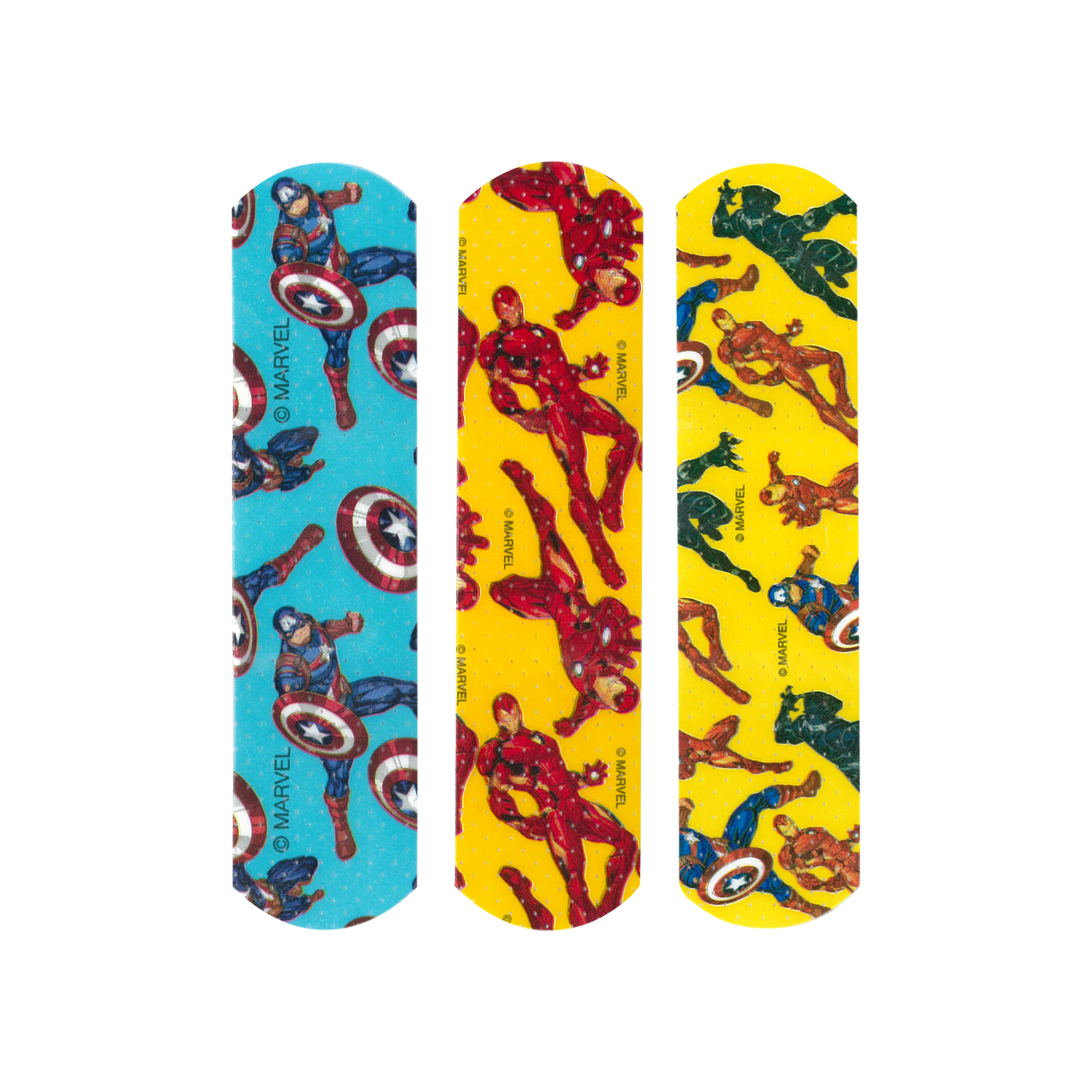Sterile Avengers™ Captain America, Iron Man, Black Panther Adhesive Bandages with Stat Strip®, 3/4