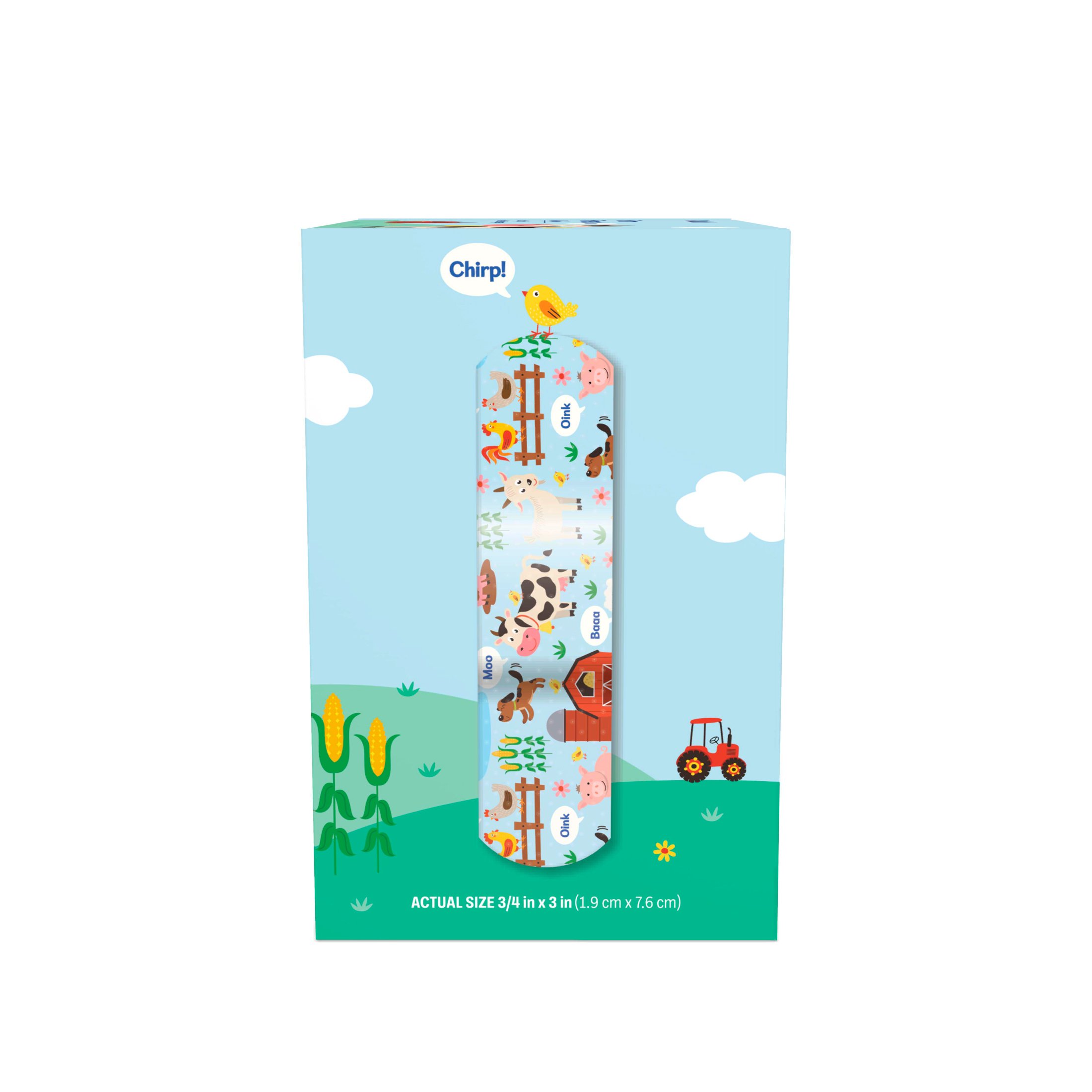 Sterile Design Series Farm Friends Adhesive Bandages with Stat Strip®, 3/4
