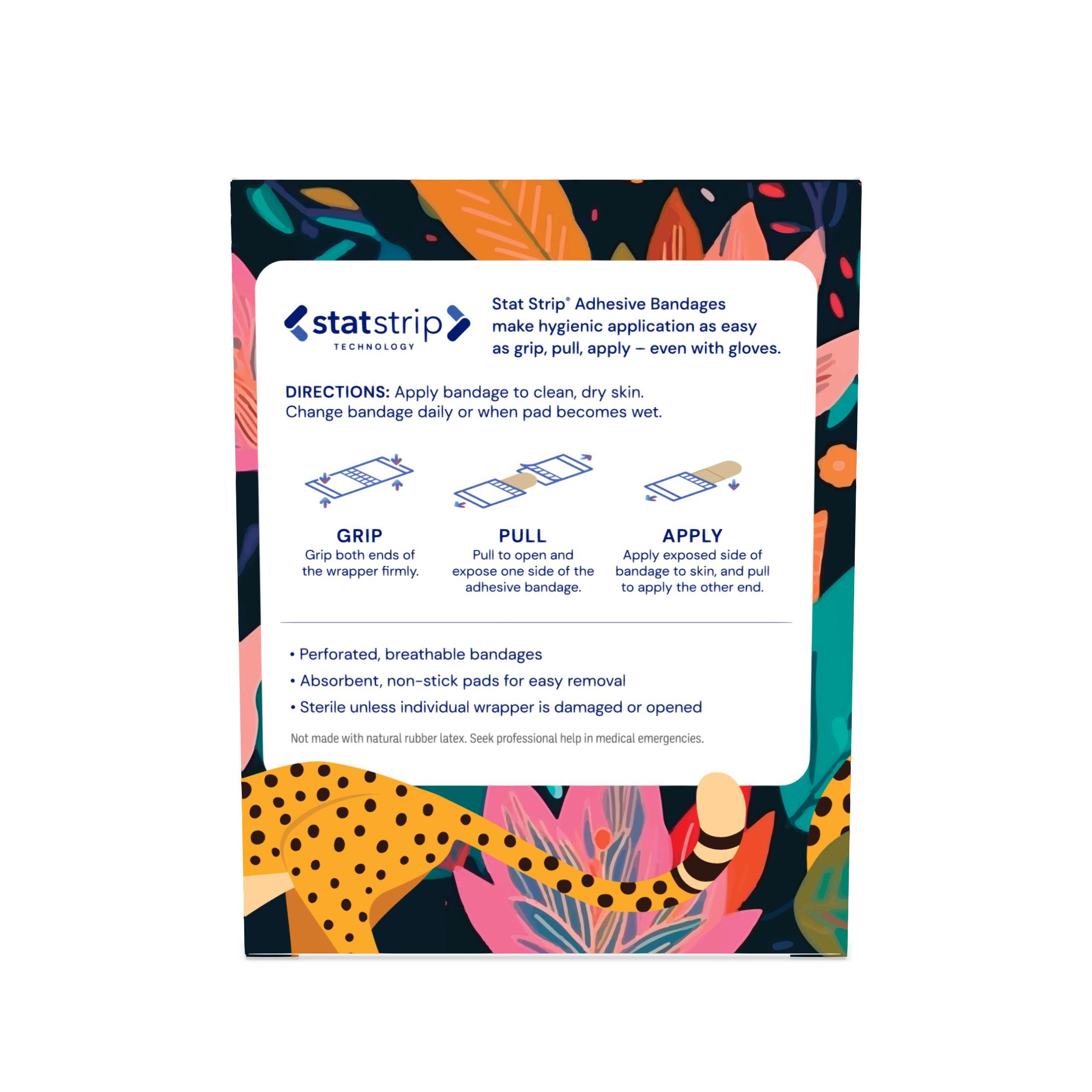 Sterile Design Series Jungle Safari Adhesive Bandages with Stat Strip®, 3/4