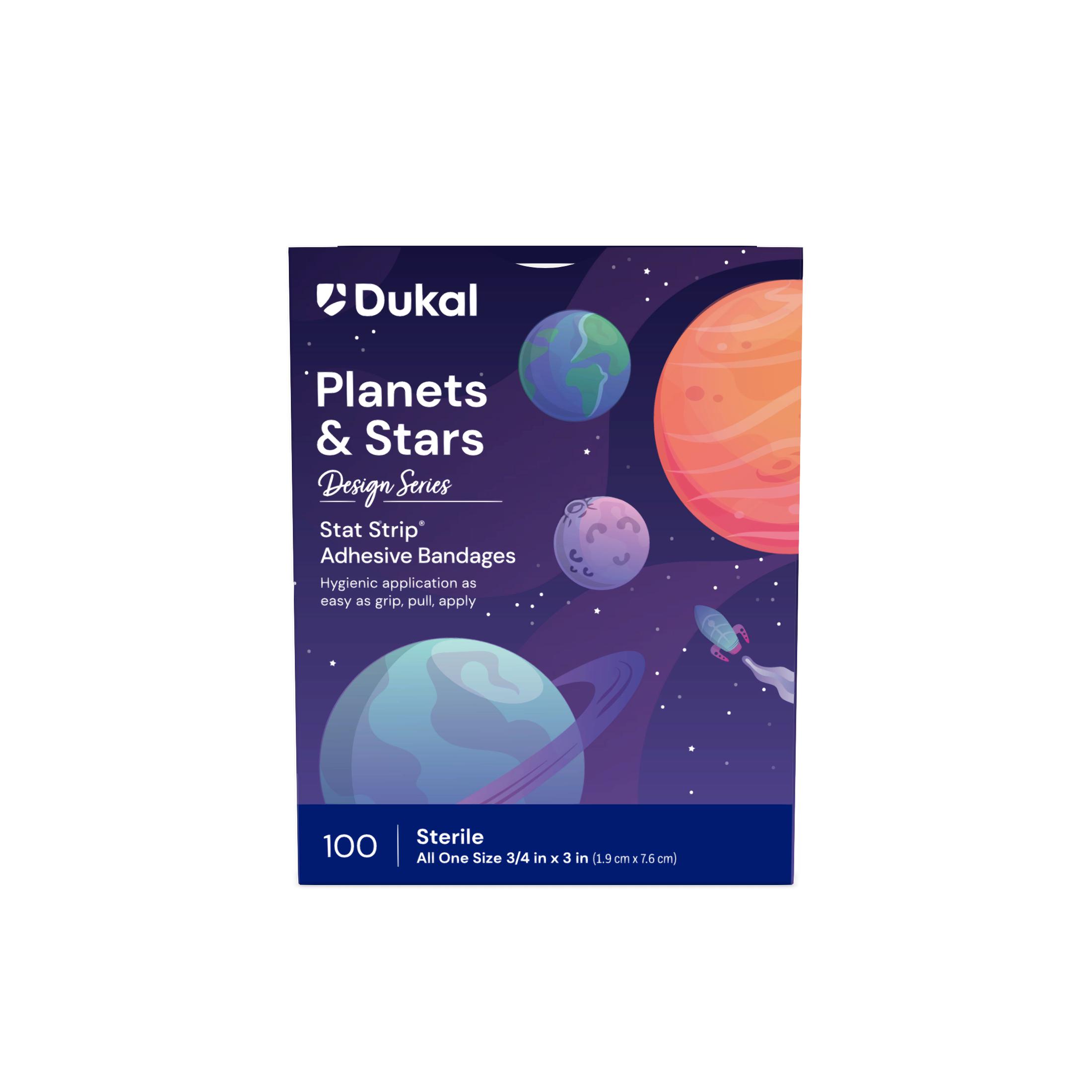 Sterile Design Series Planet and Stars Adhesive Bandages with Stat Strip®, 3/4