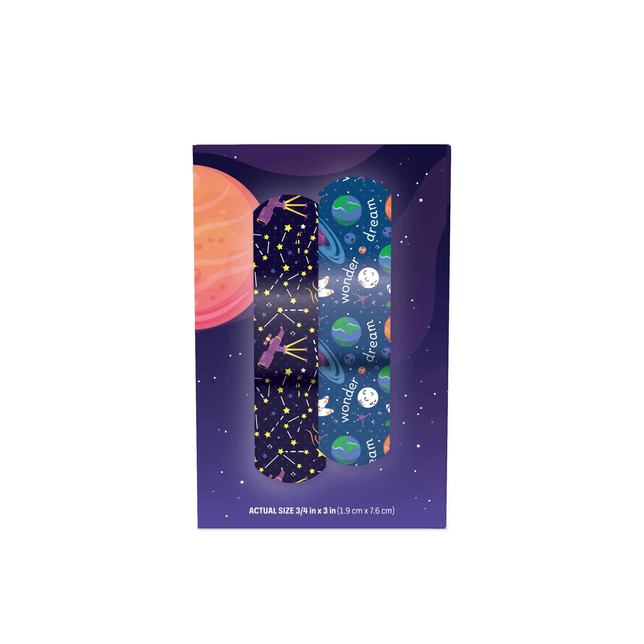 Sterile Design Series Planet and Stars Adhesive Bandages with Stat Strip®, 3/4