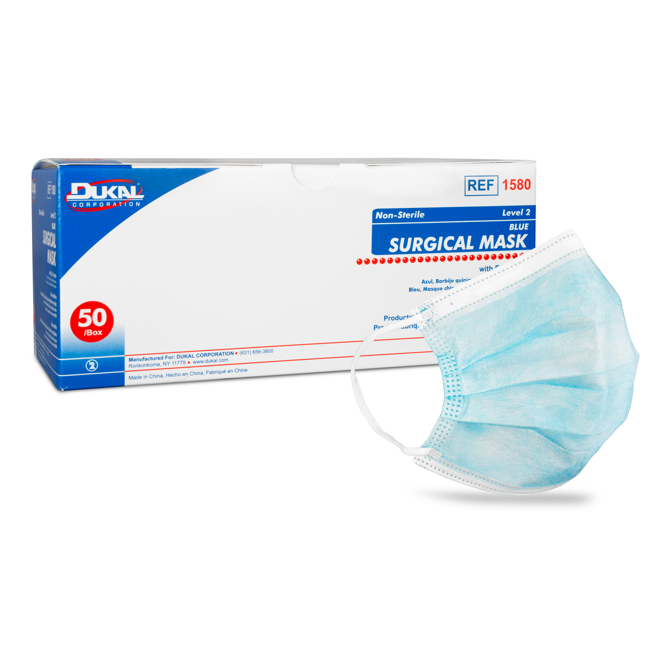 ASTM Level 2 Surgical Mask with Ear Loop, Blue
