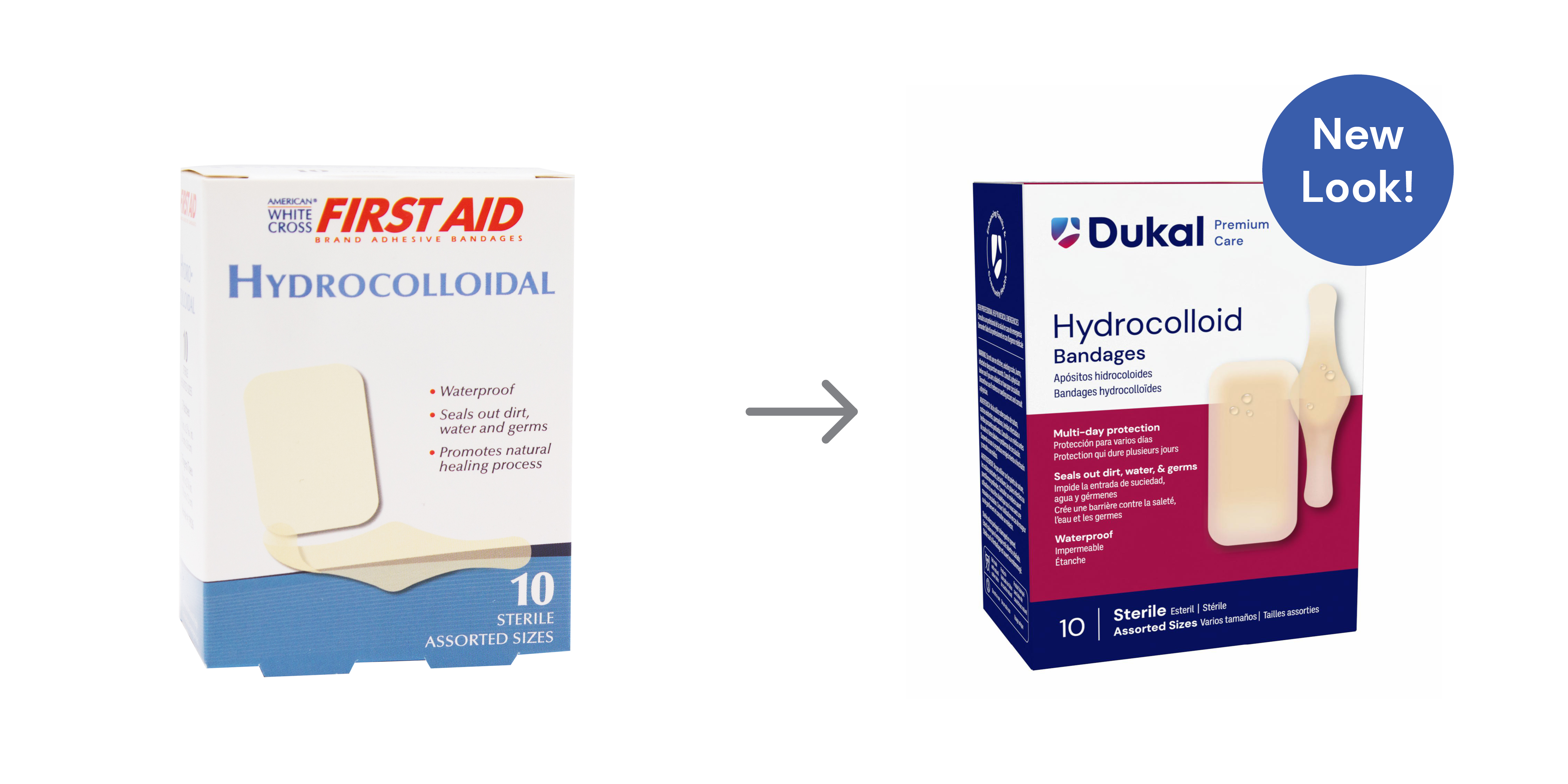 Sterile Hydrocolloid Bandages, Assorted Sizes