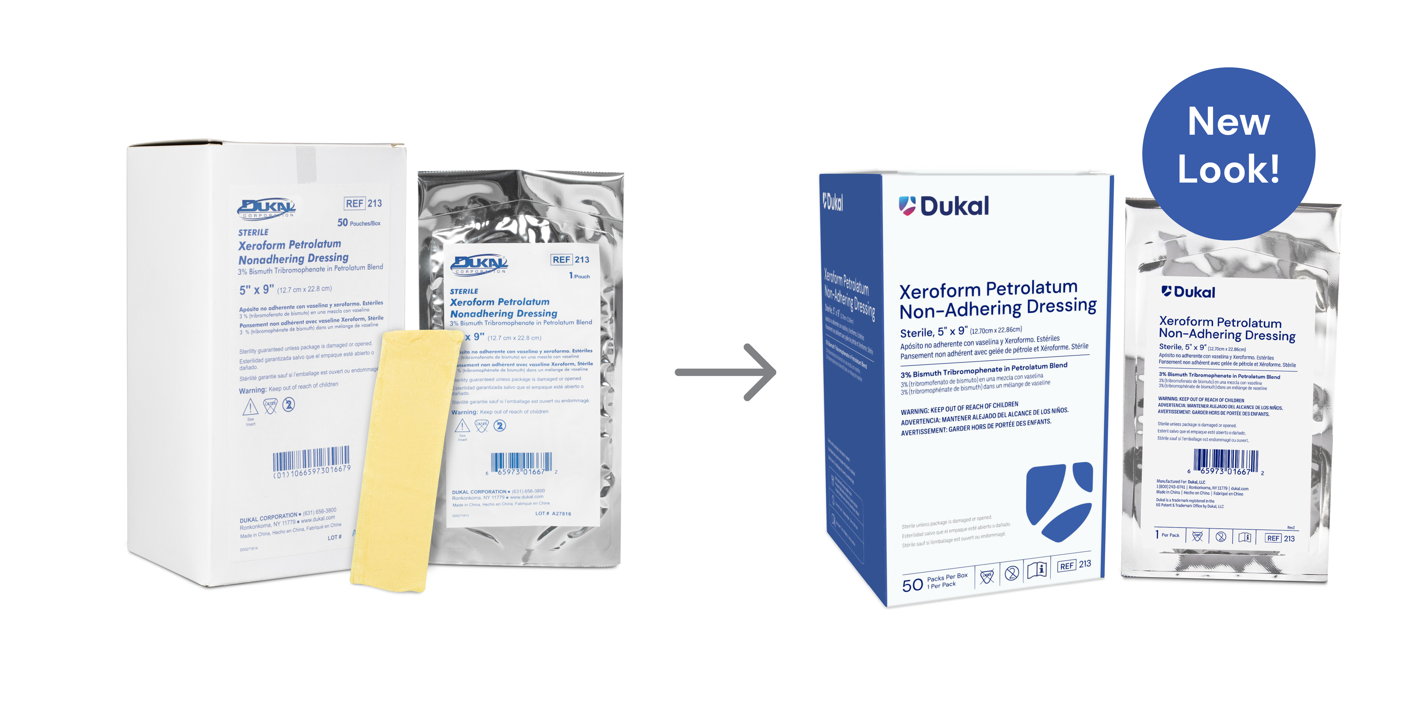 Sterile Xeroform Petrolatum Non-Adhering Dressings, 5