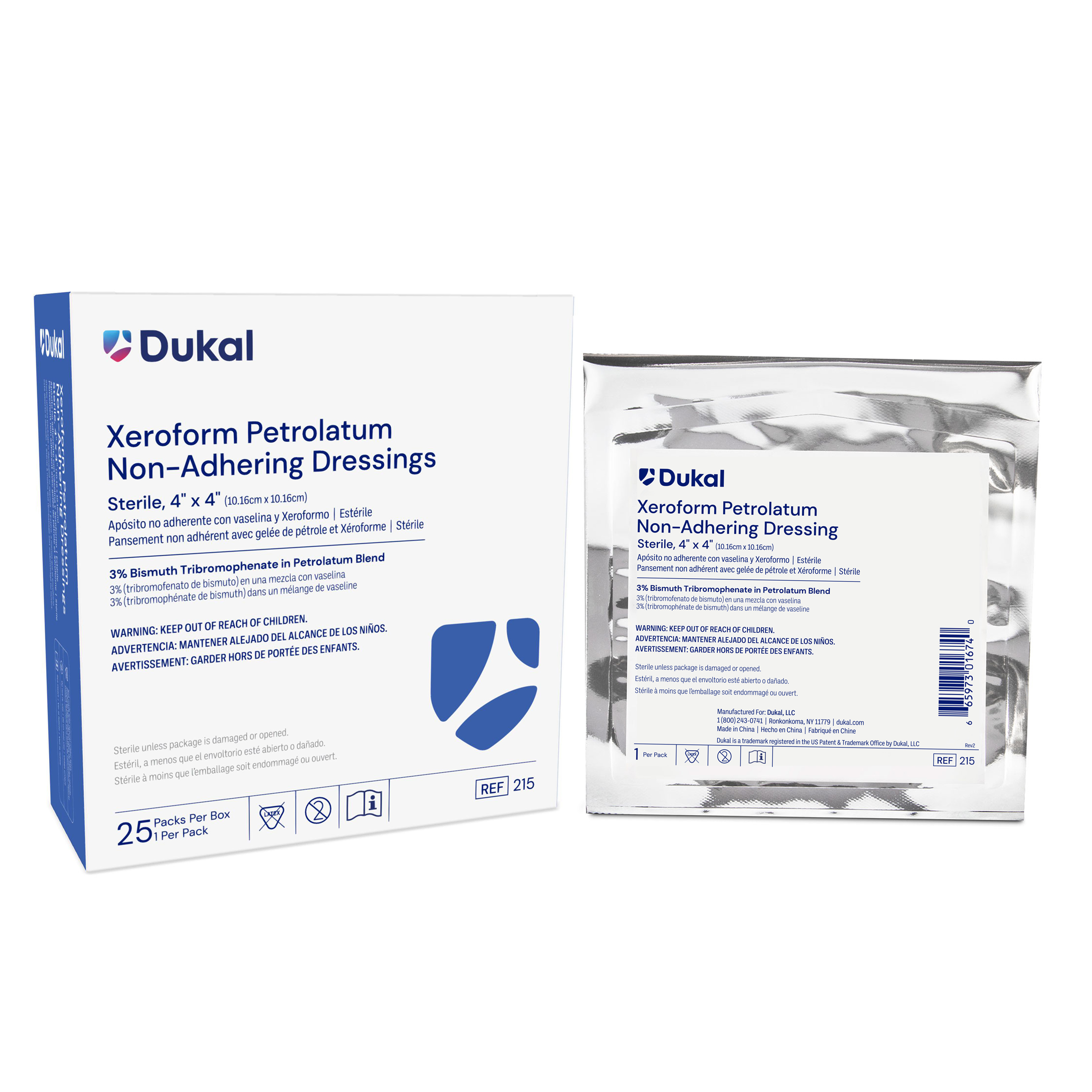 Sterile Xeroform Petrolatum Non-Adhering Dressings, 4