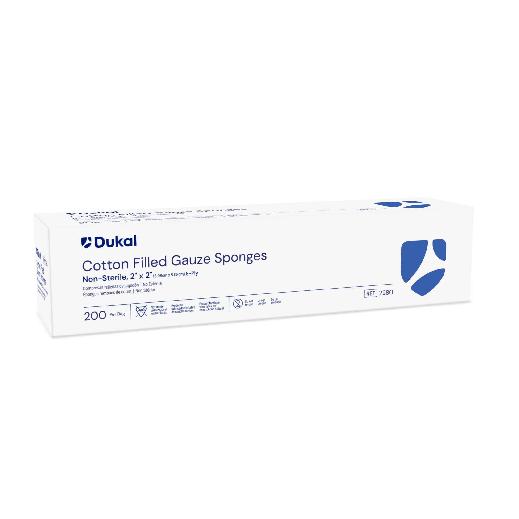 Cotton Filled Gauze Sponges, 8-Ply, 2