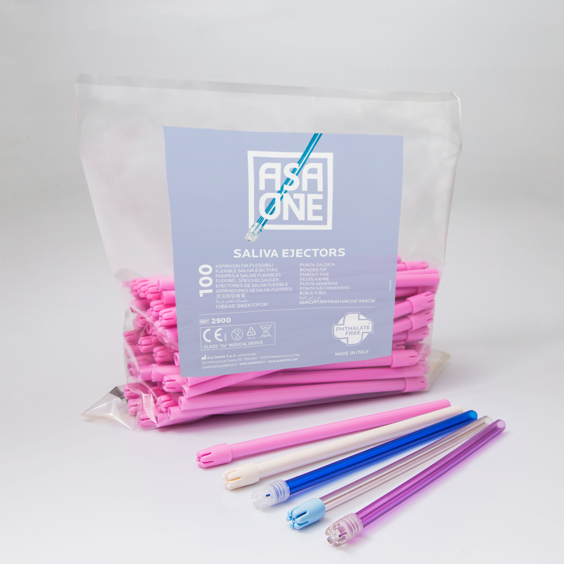 Saliva Ejector, Clear Body with Blue Tip