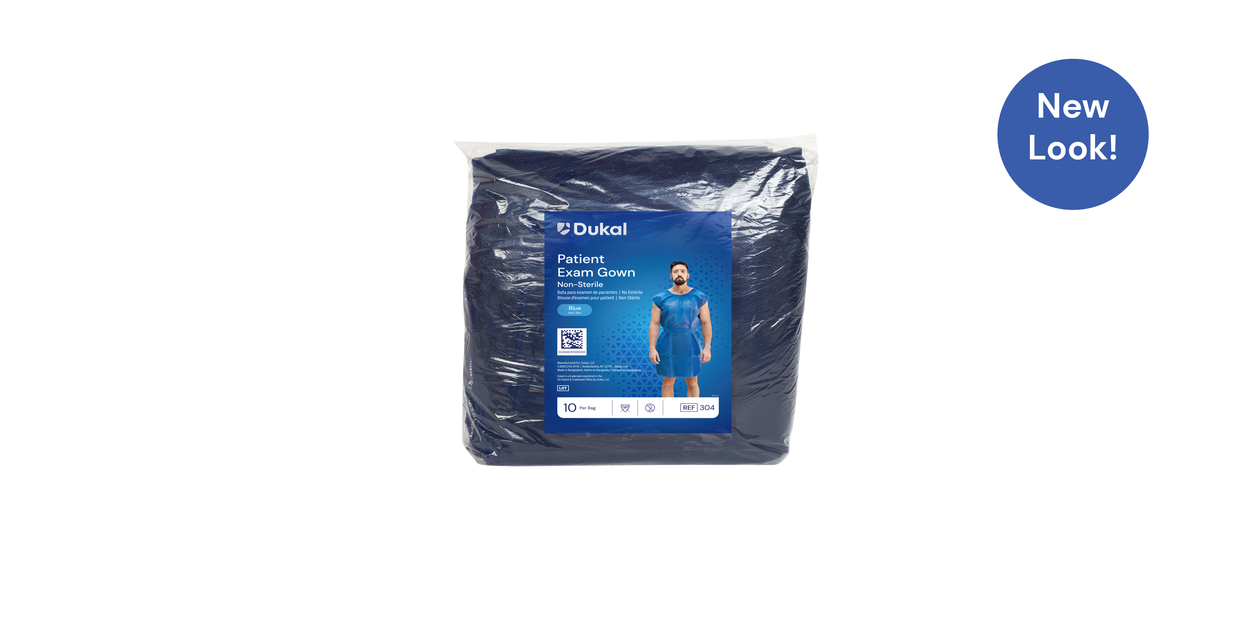 Patient Gown, One-Size, Blue