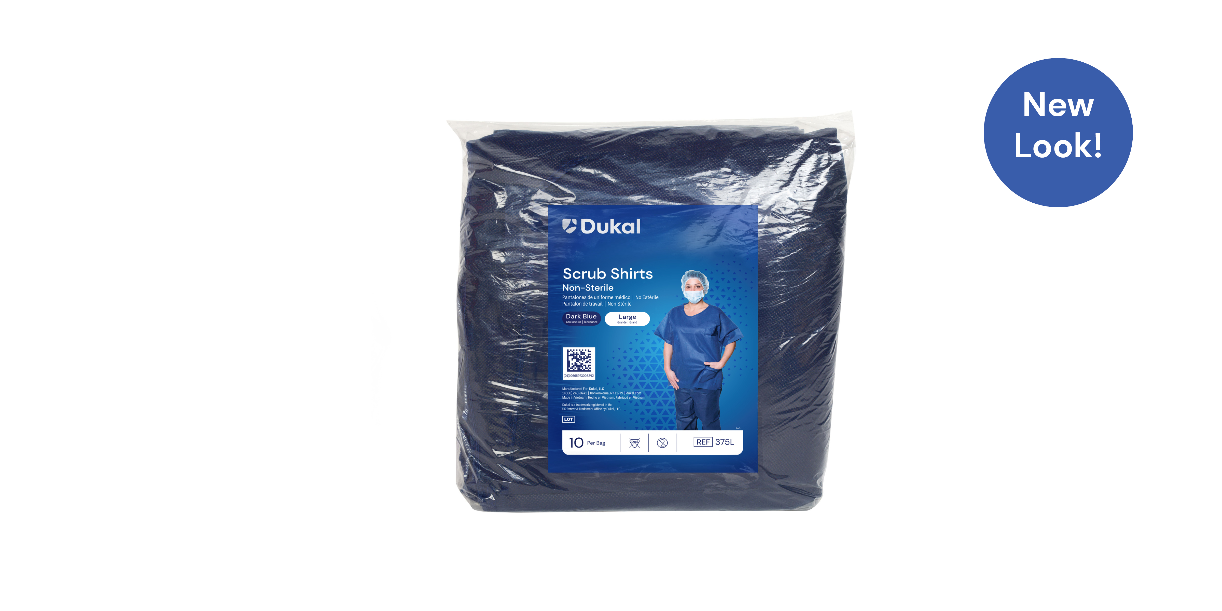 Scrub Shirt, X-Large, Dark Blue