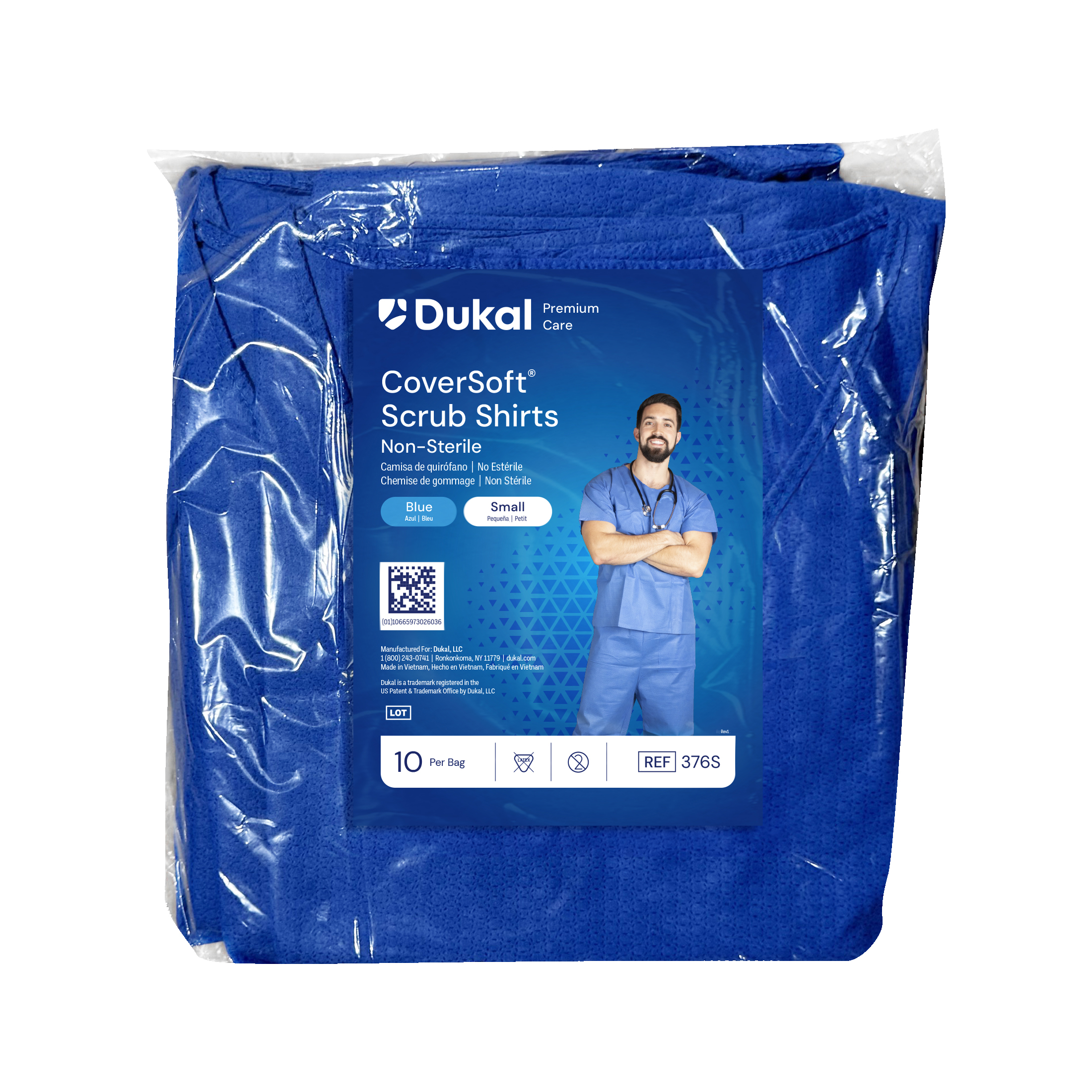 CoverSoft™ Scrub Shirt, Small, Blue