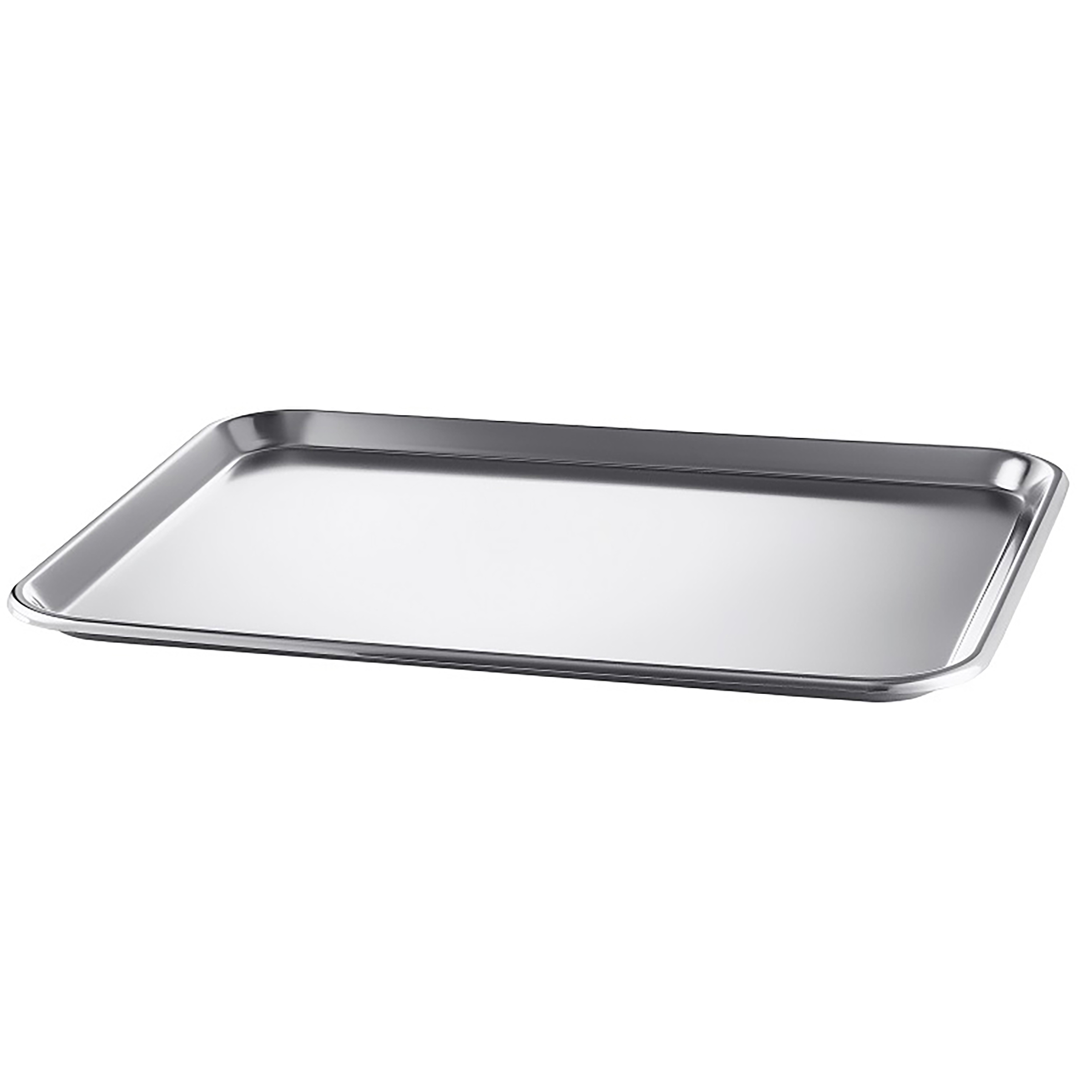 Flat 304 stainless steel tray - dimensions 432 x 295 x 19 mm 