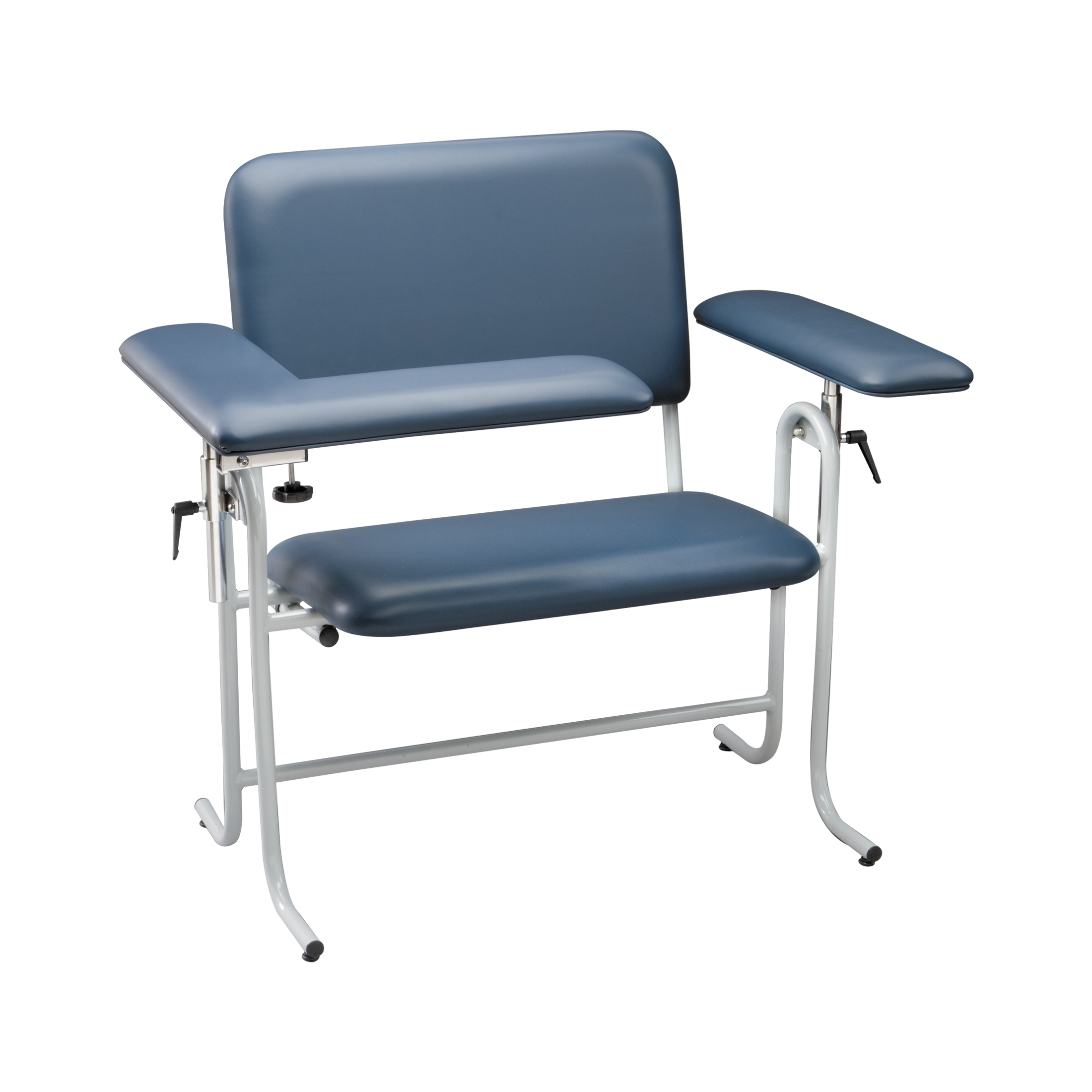 Blood Draw Chair, Bariatric, Upholstered, with Flip Arm, Blue