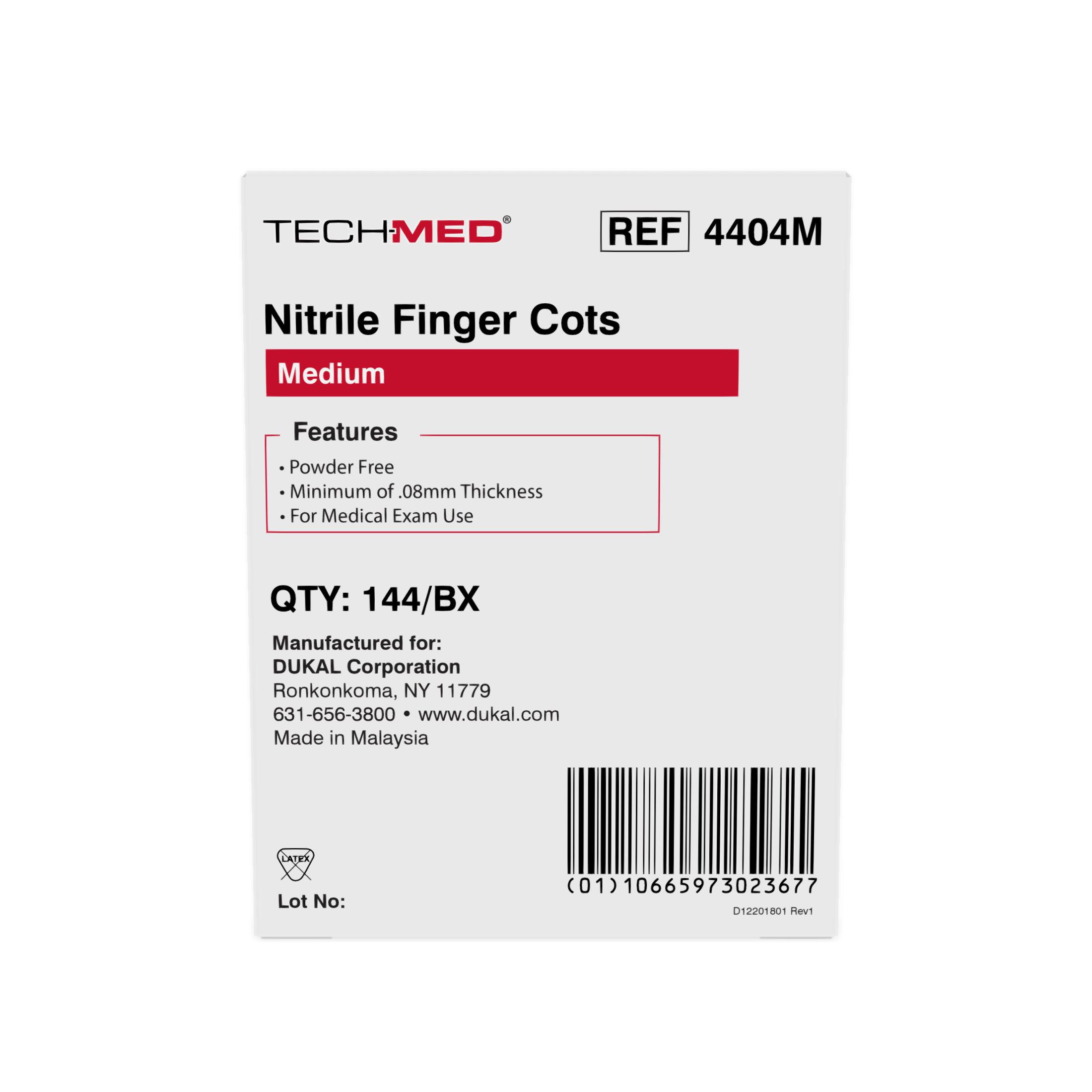 Nitrile Finger Cots, Pre-Rolled, Medium