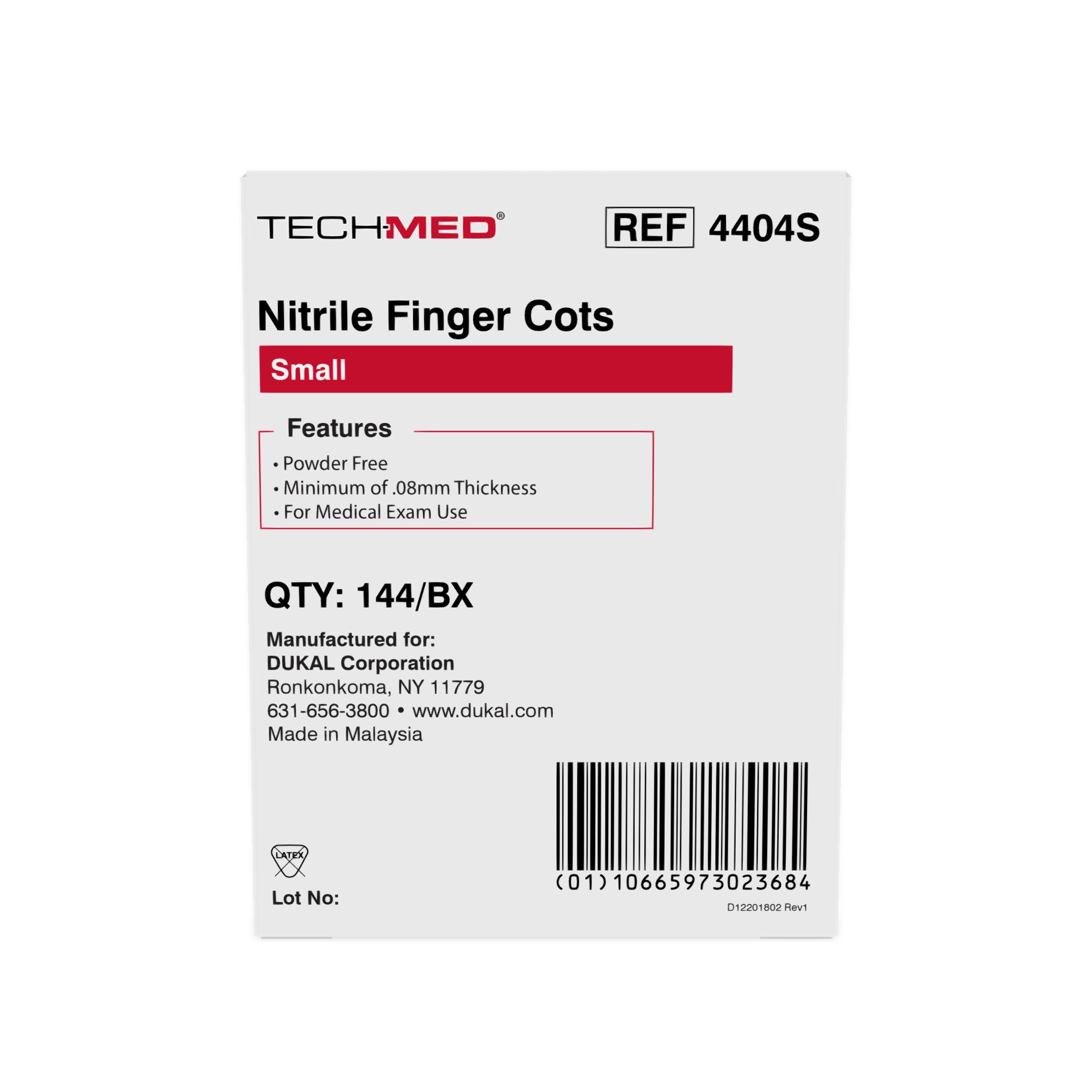 Nitrile Finger Cots, Pre-Rolled, Small