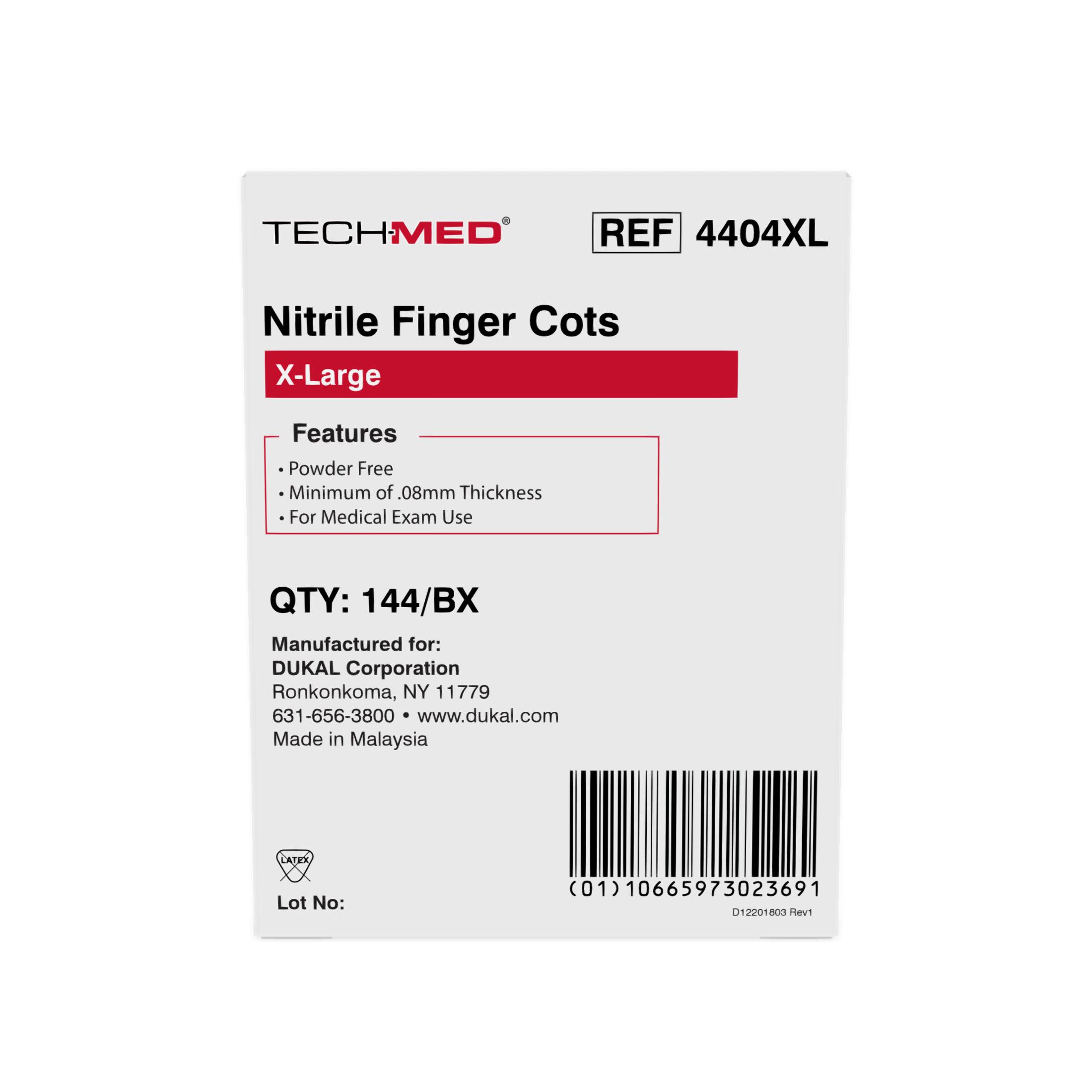Nitrile Finger Cots, Pre-Rolled, X-Large
