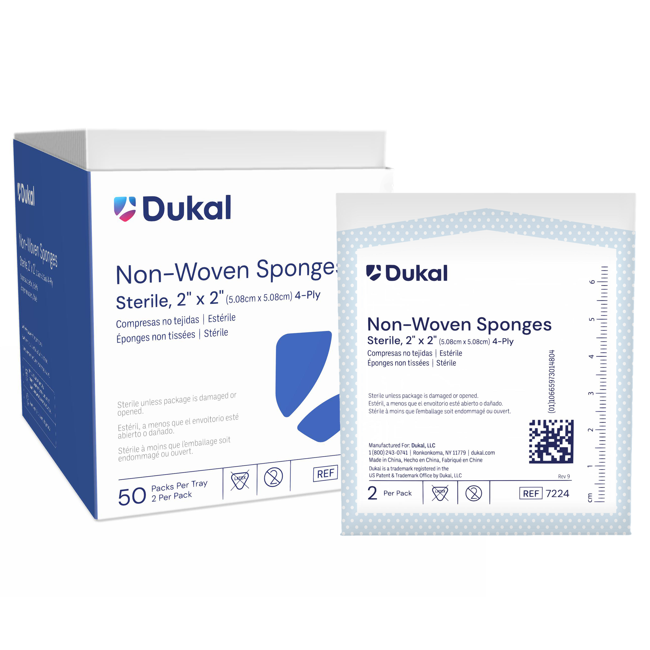 Sterile Non-Woven Sponges, 4-Ply, 2