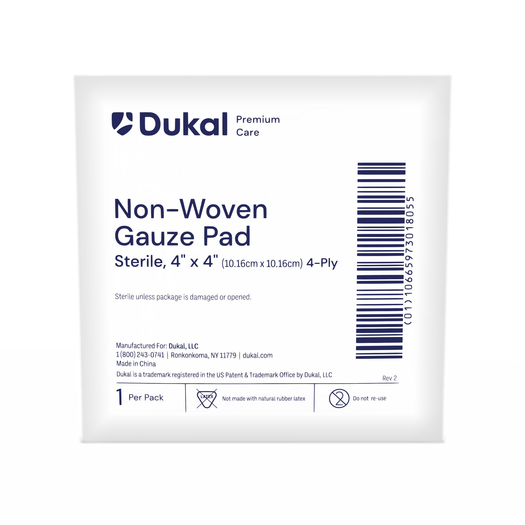 Sterile Non-Woven Gauze Pads, 4-Ply, 4
