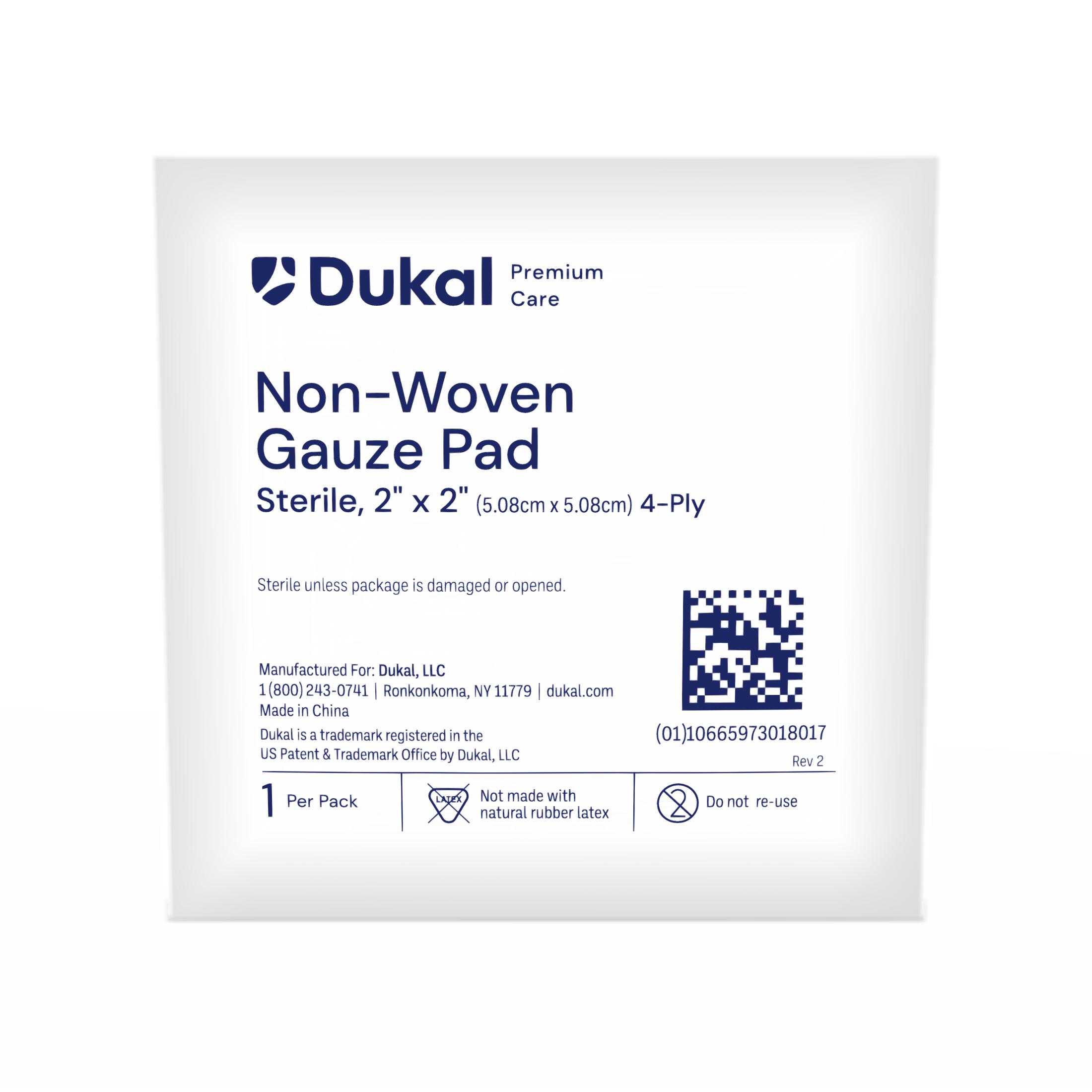 Sterile Non-Woven Gauze Pads, 4-Ply, 2