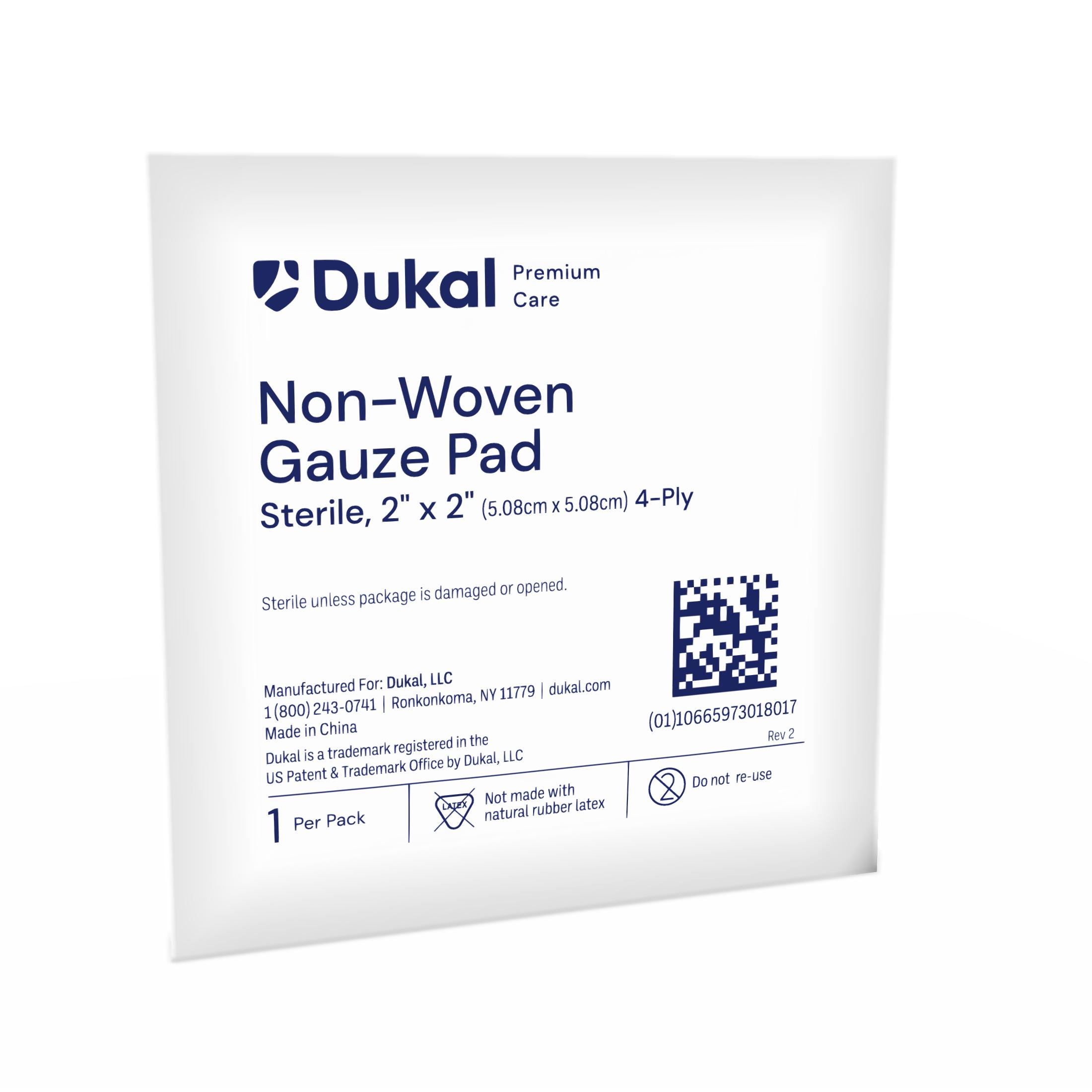 Sterile Non-Woven Gauze Pads, 4-Ply, 2