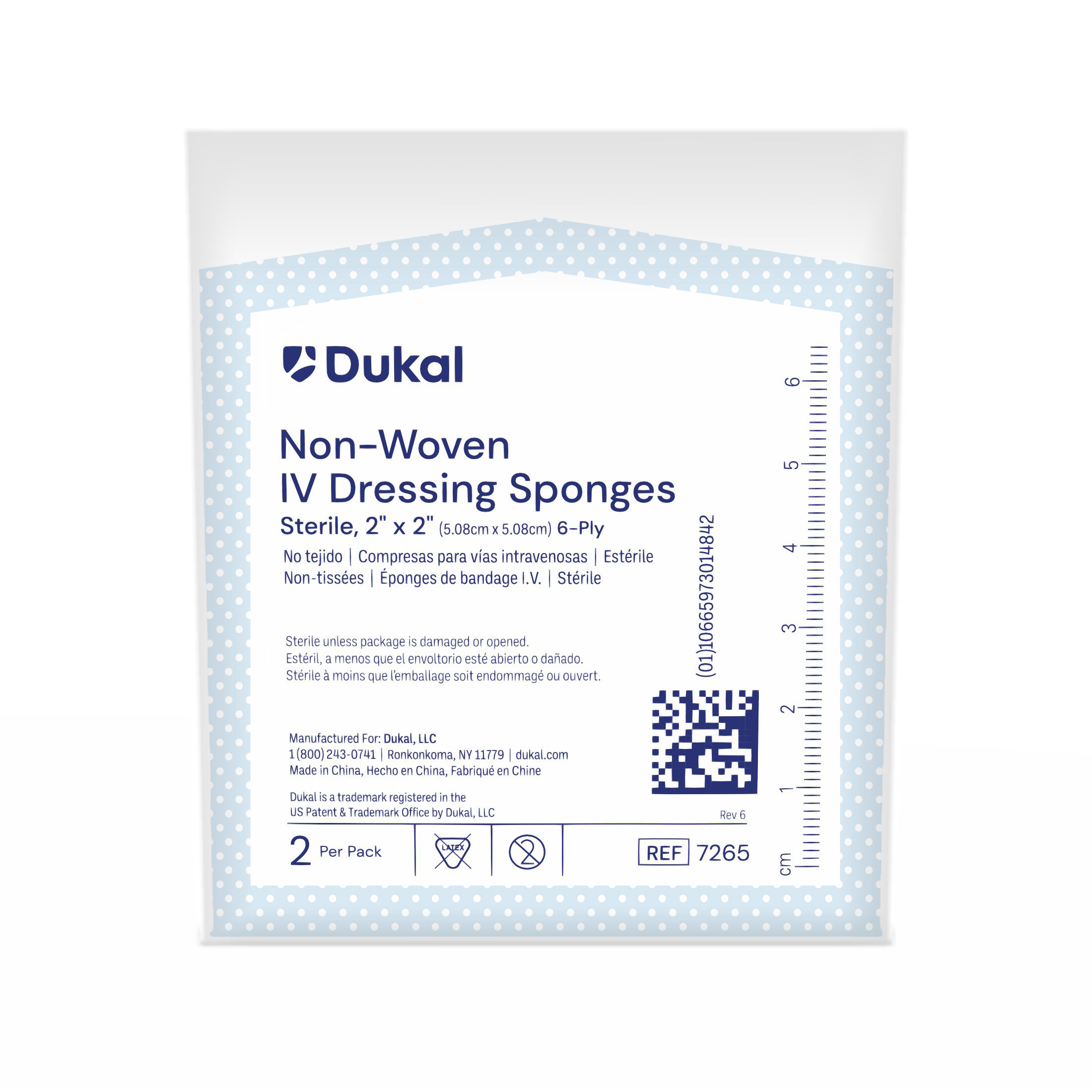 Sterile Non-Woven IV Dressing Sponges, 6-Ply, 2
