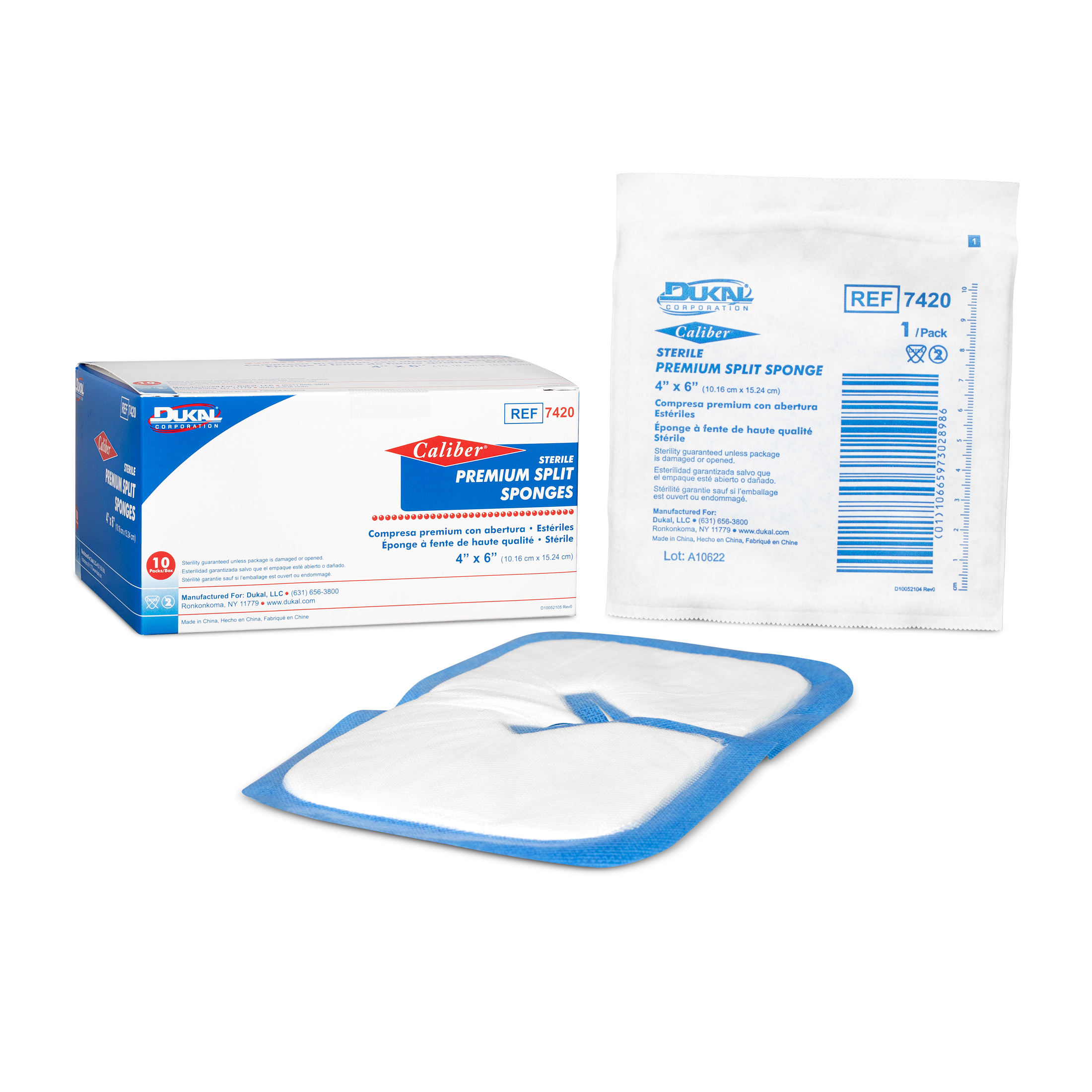 Premium Care Sterile Split Sponge, 4