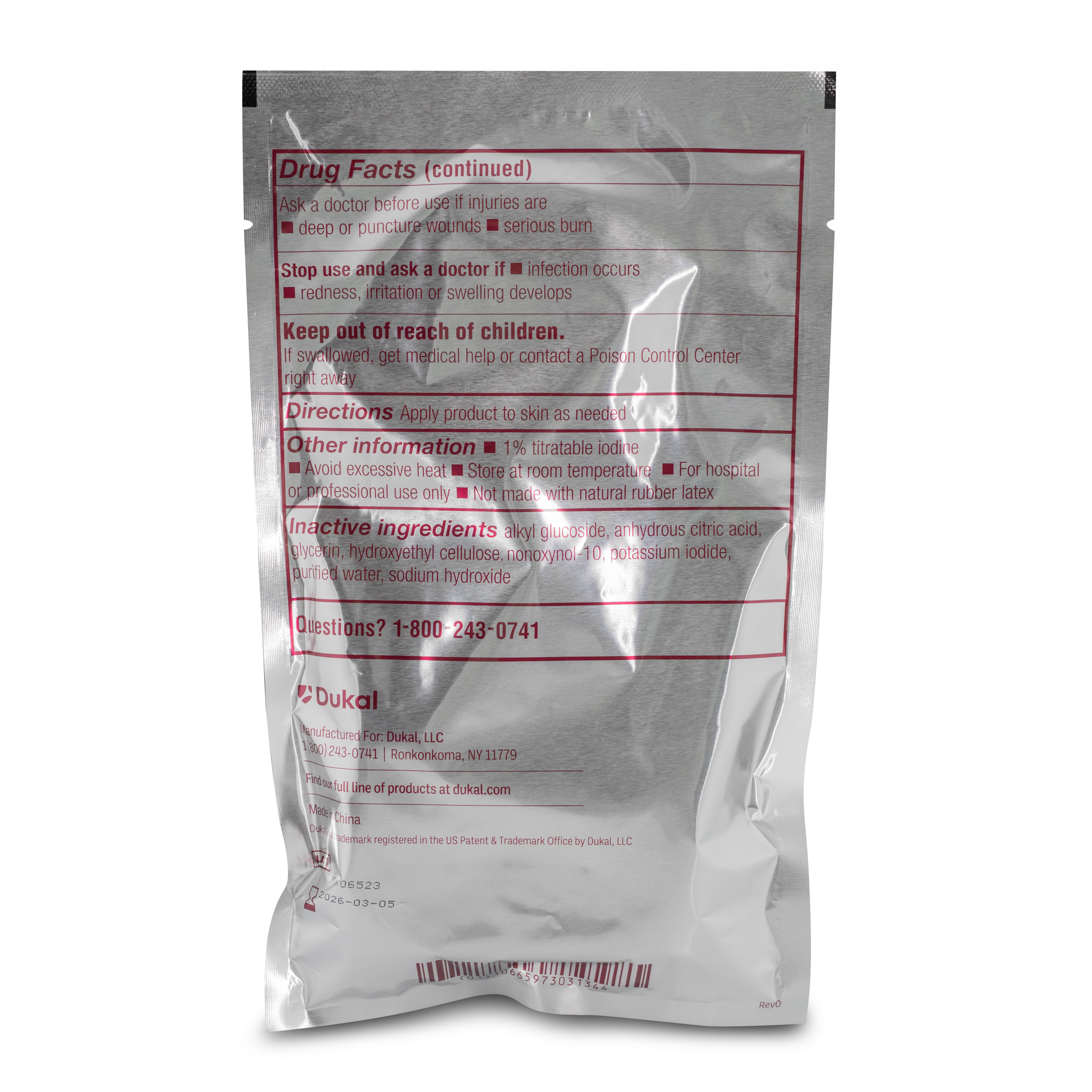 Sterile Povidone-Iodine Paint Sponge Sticks