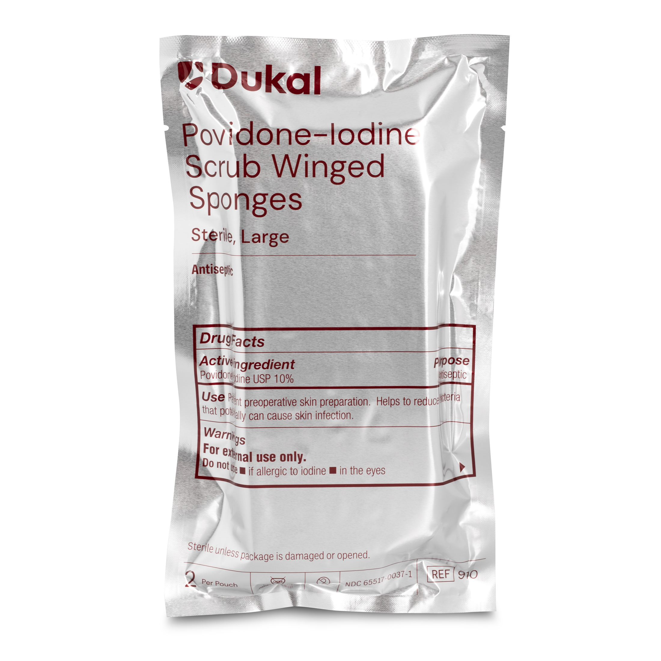 Sterile Povidone-Iodine Scrub Winged Sponges, Large