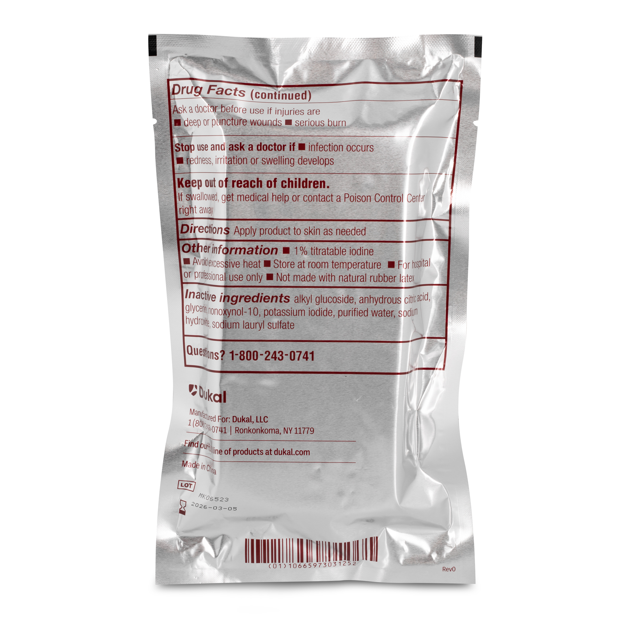 Sterile Povidone-Iodine Scrub Winged Sponges, Large
