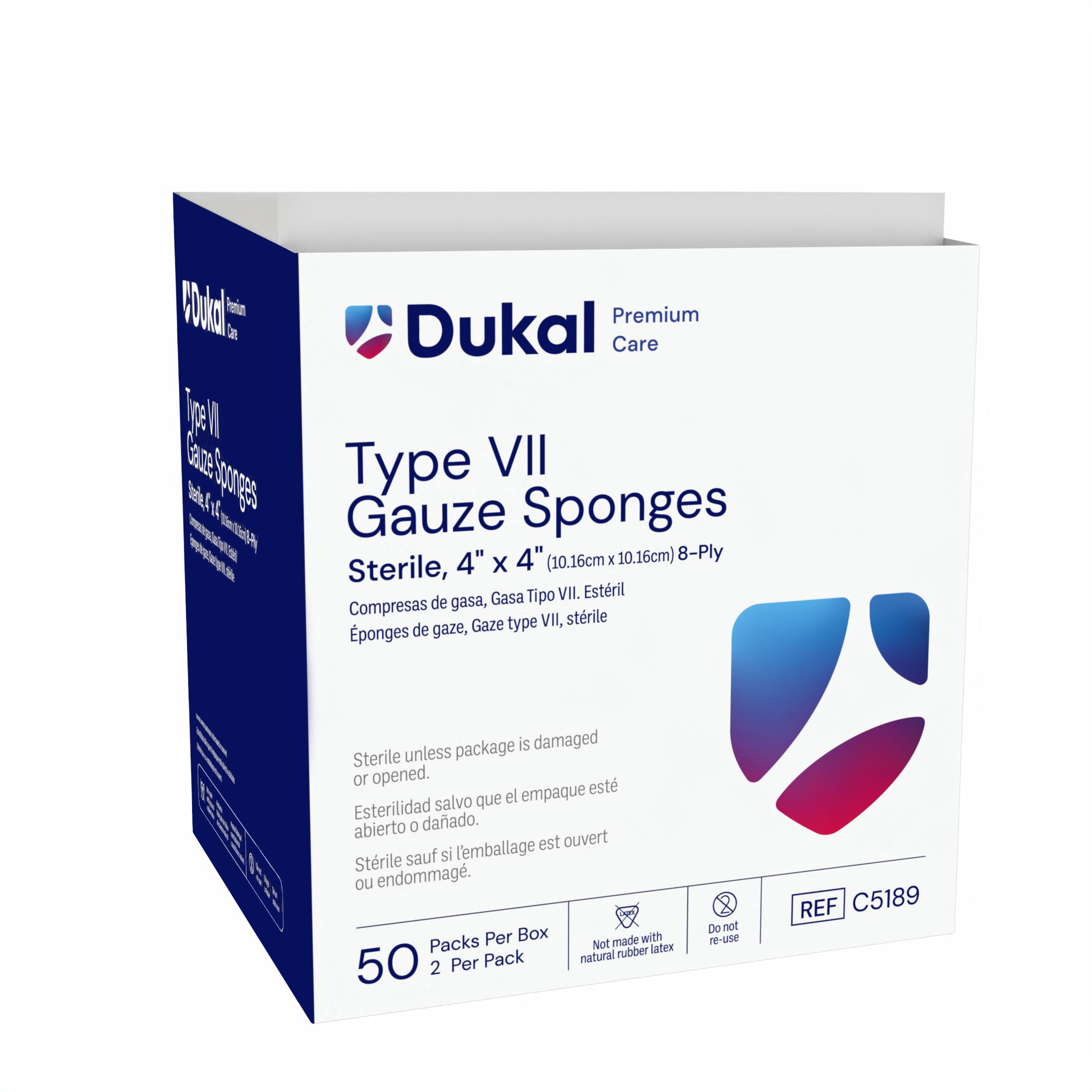 Premium Care Sterile Type VII Gauze Sponges, 8-Ply, 4