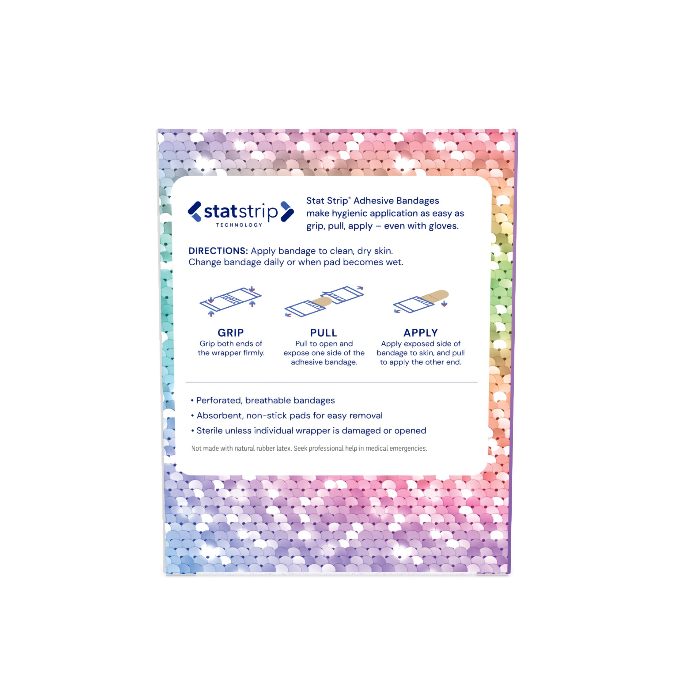 Sterile Design Series Glitter & Stars Adhesive Bandages with Stat Strip®, 3/4