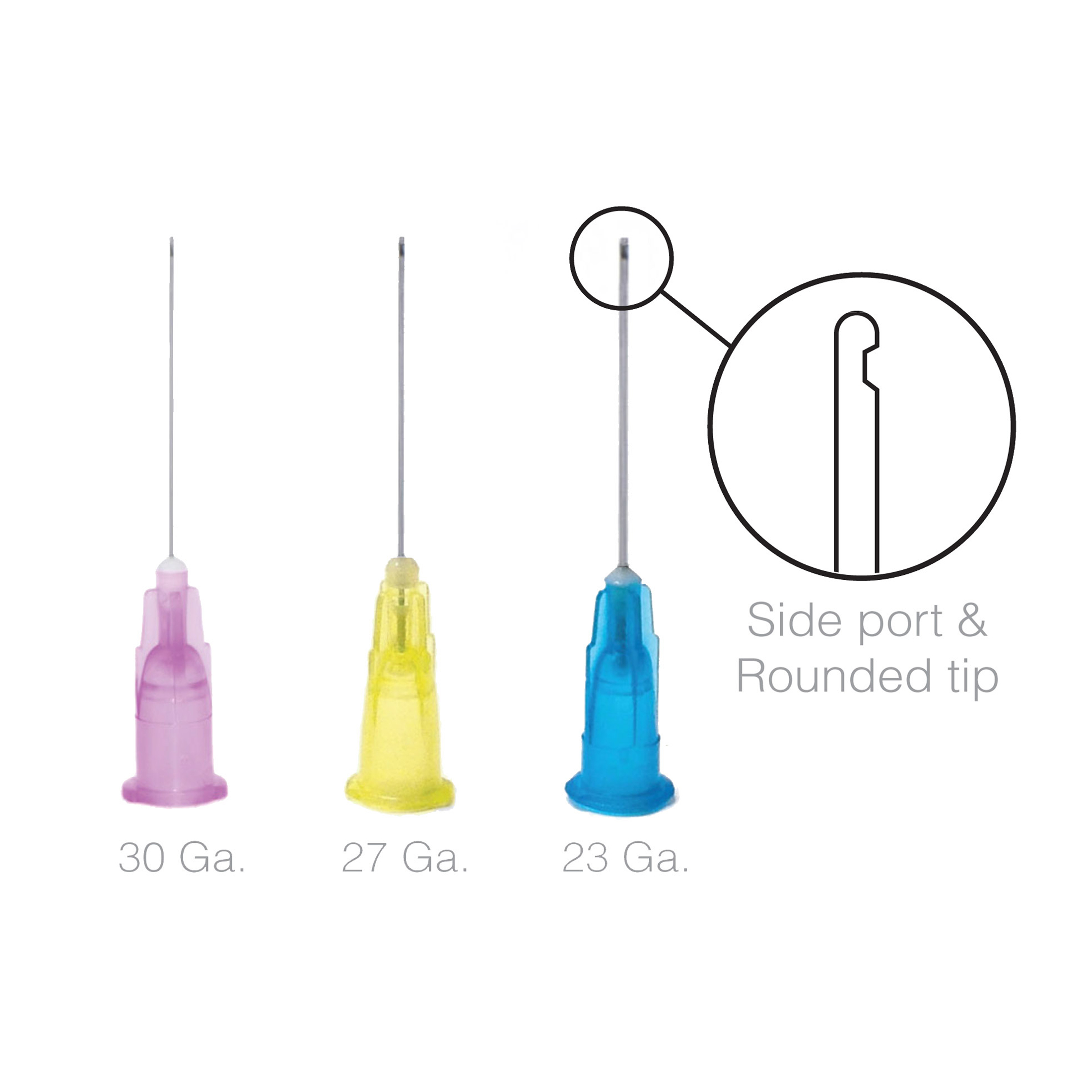 Irrigation Needle with Notched Luer Lock, 23G, Blue