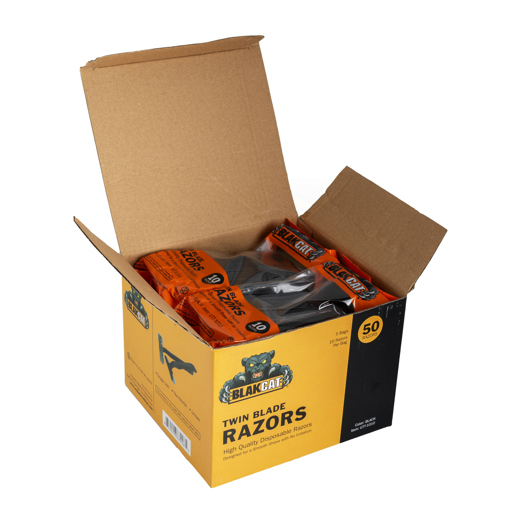 BlakCat™ Disposable Razors, Black